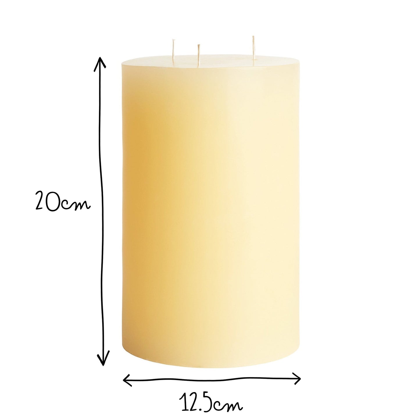 Larger Stormy Pillar Candle in Ivory