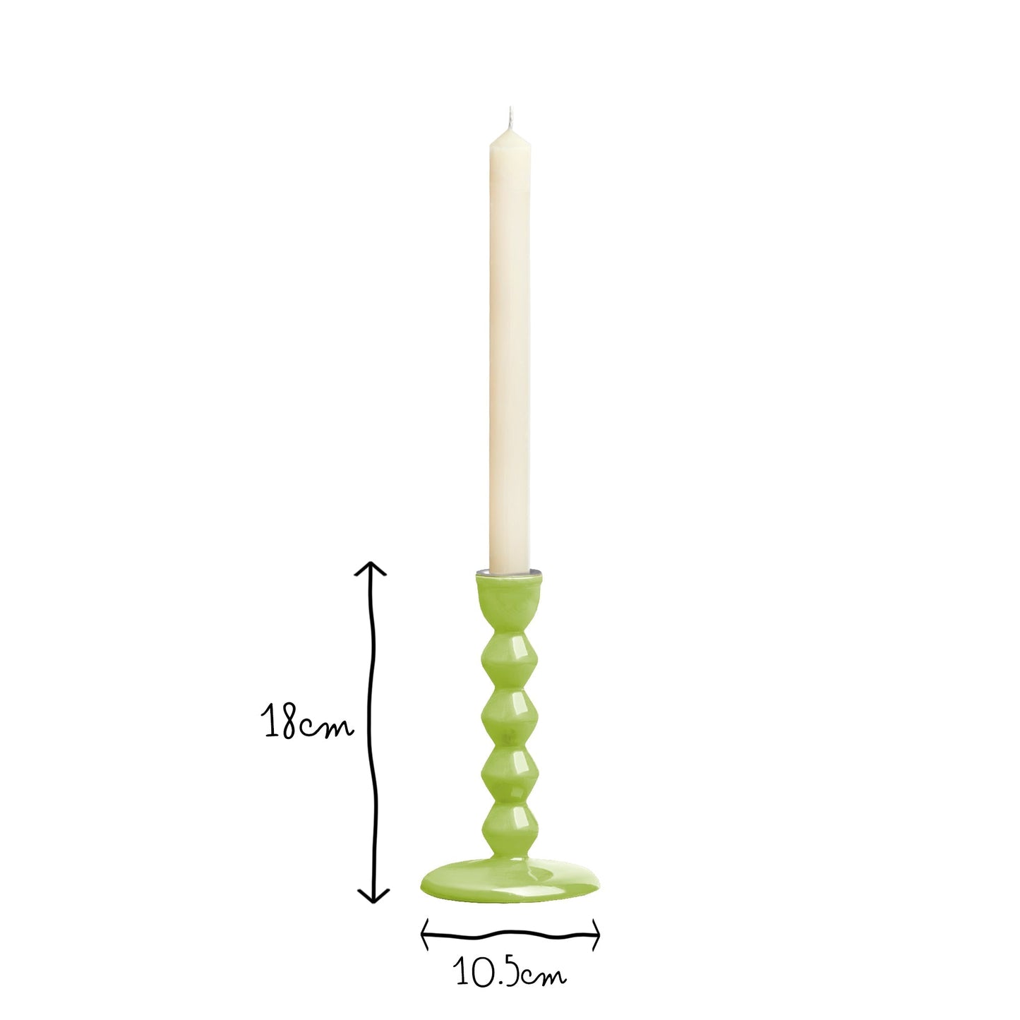 Smaller Mildred candlestick in lime