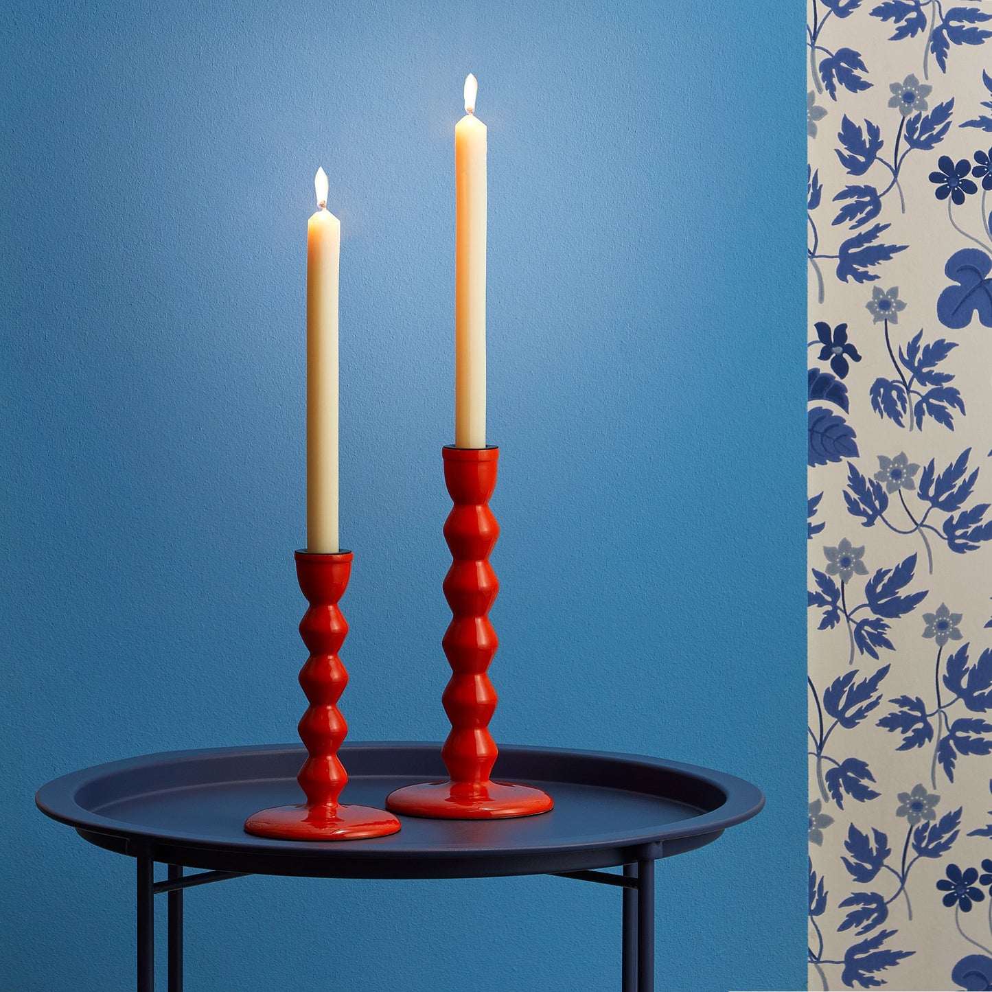 Smaller Mildred candlestick in tangerine