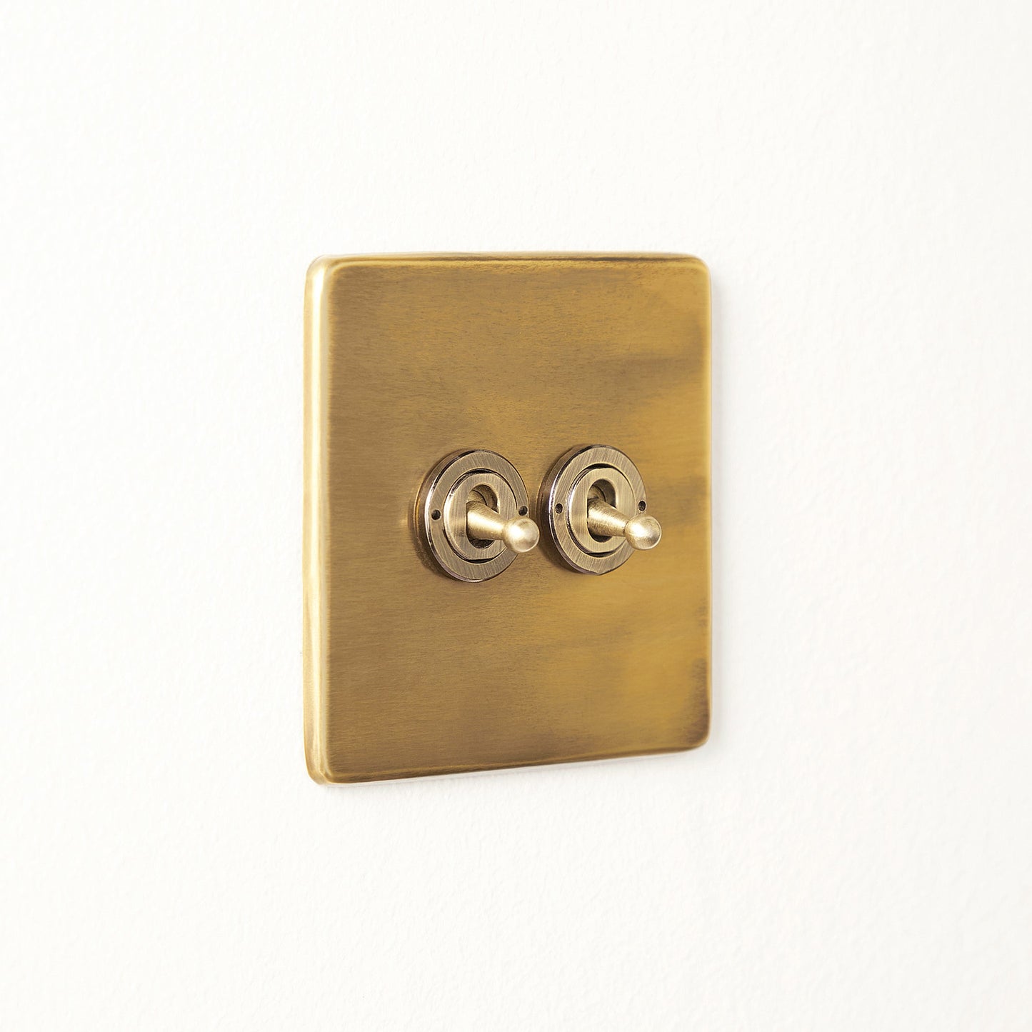 Two gang 2 way Florence toggle switch in brass