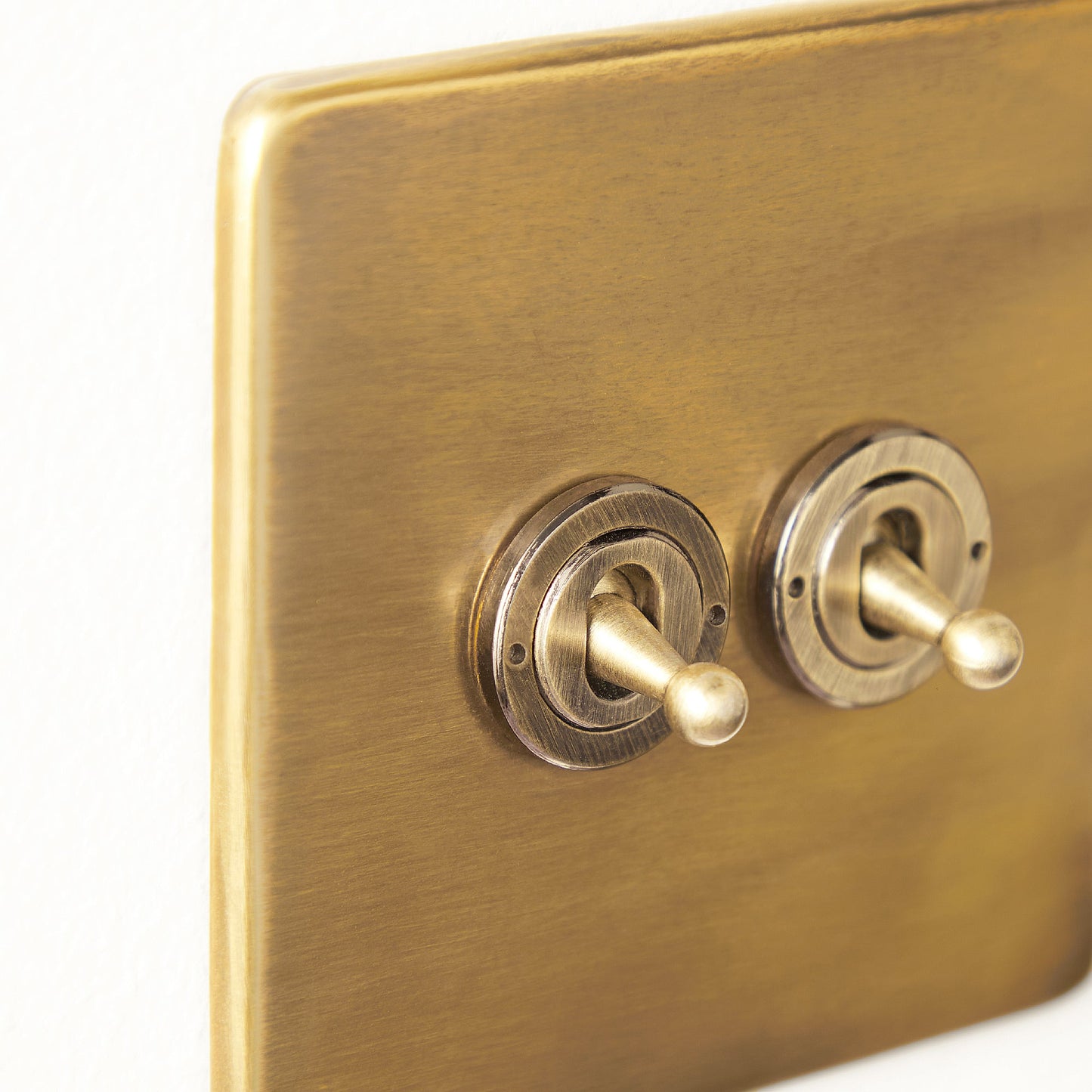 Two gang 2 way Florence toggle switch in brass