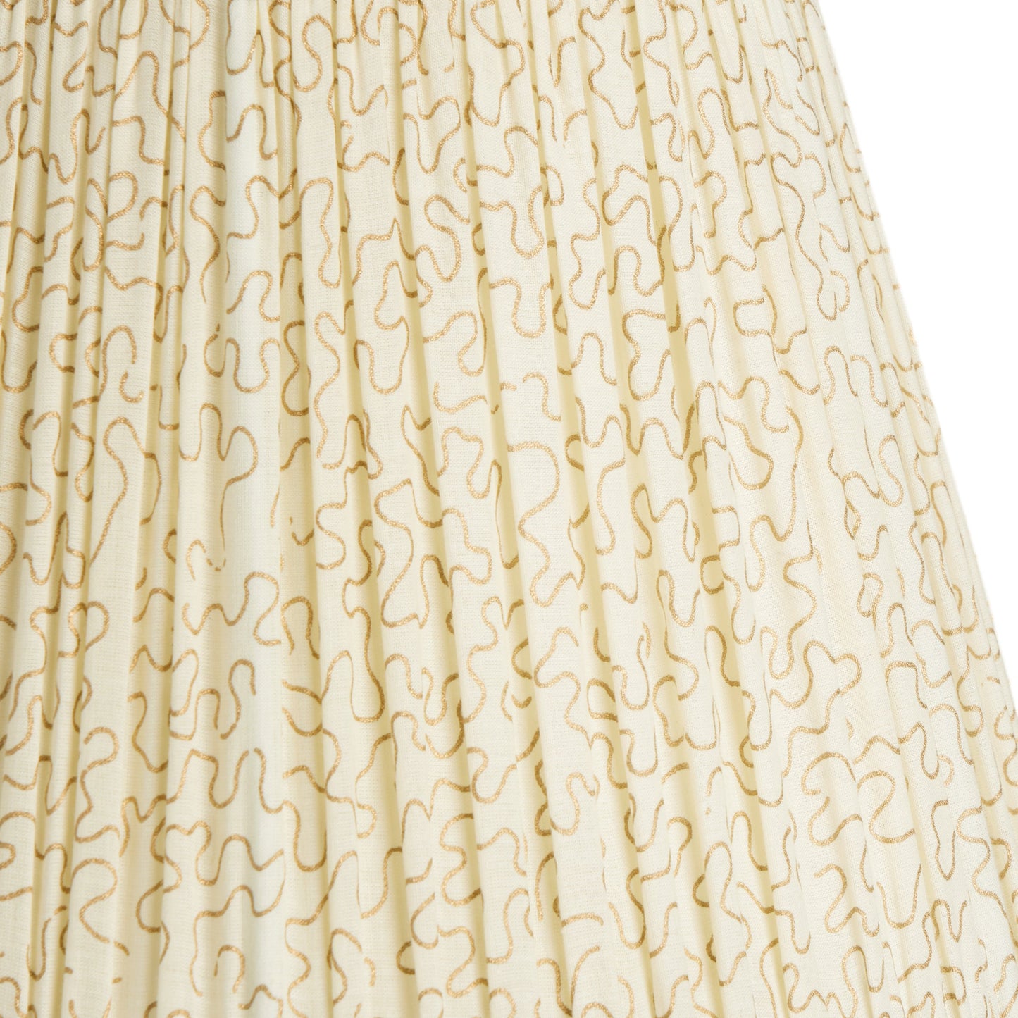 16cm empire gathered lampshade in flashman squiggles block printed cotton