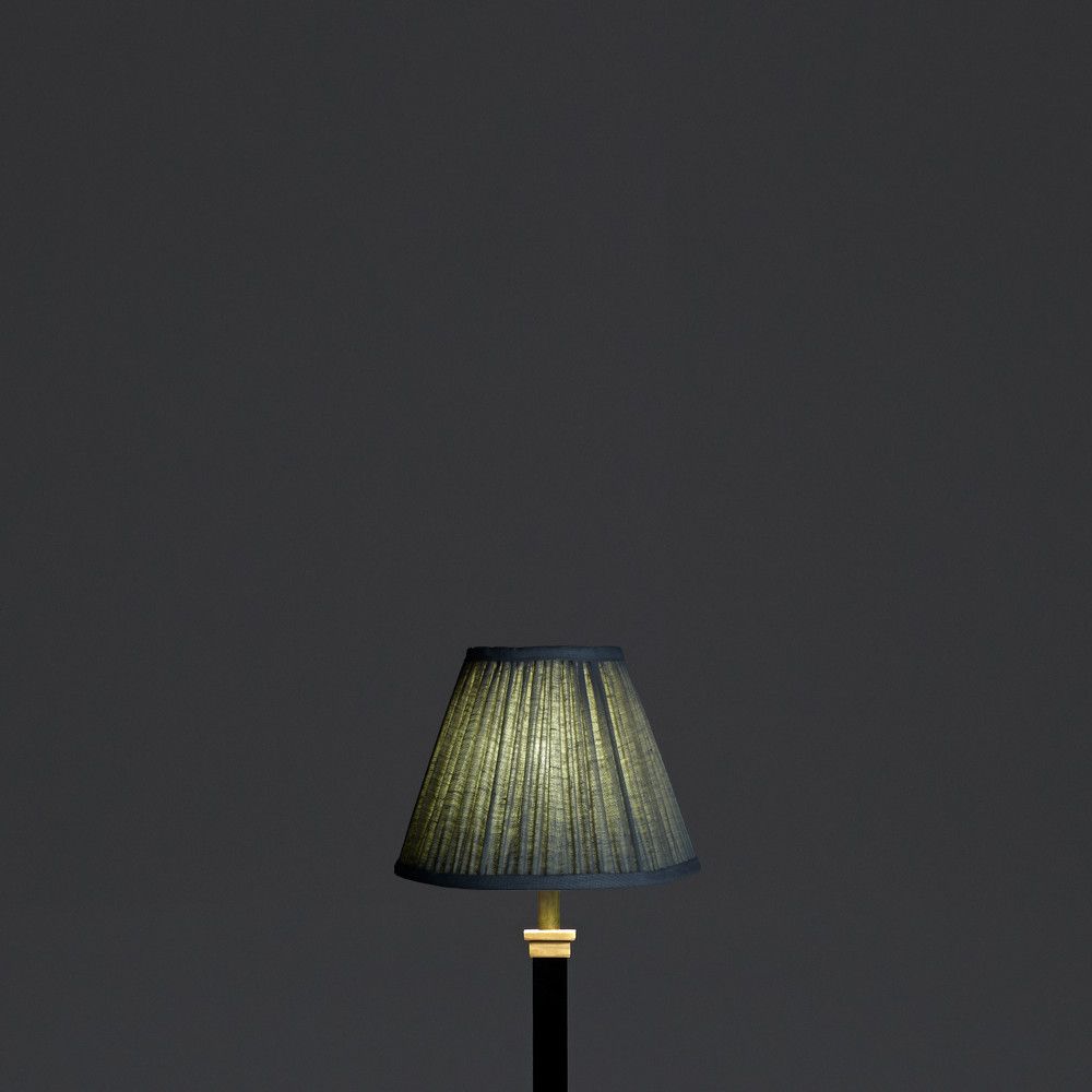16cm empire gathered lampshade in smog stonewashed linen