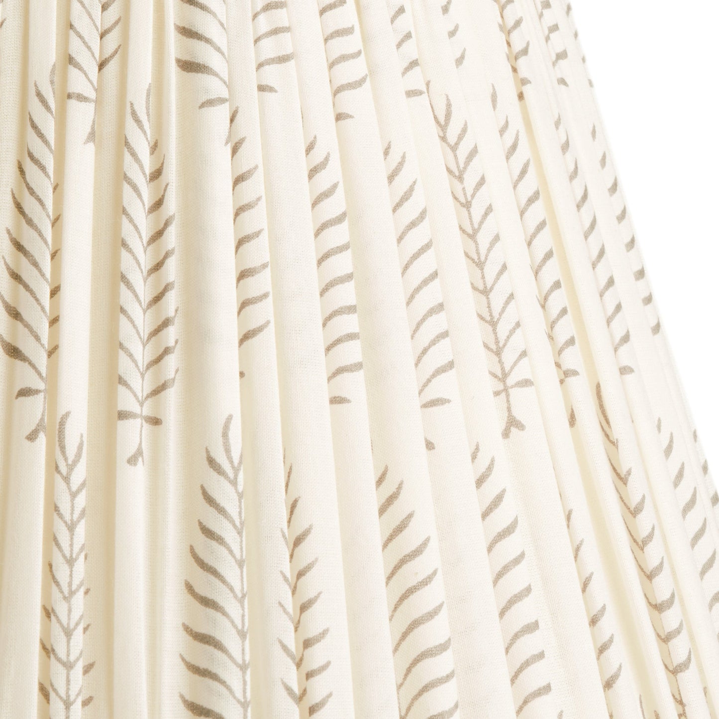20cm empire gathered lampshade in grey ferns block printed cotton