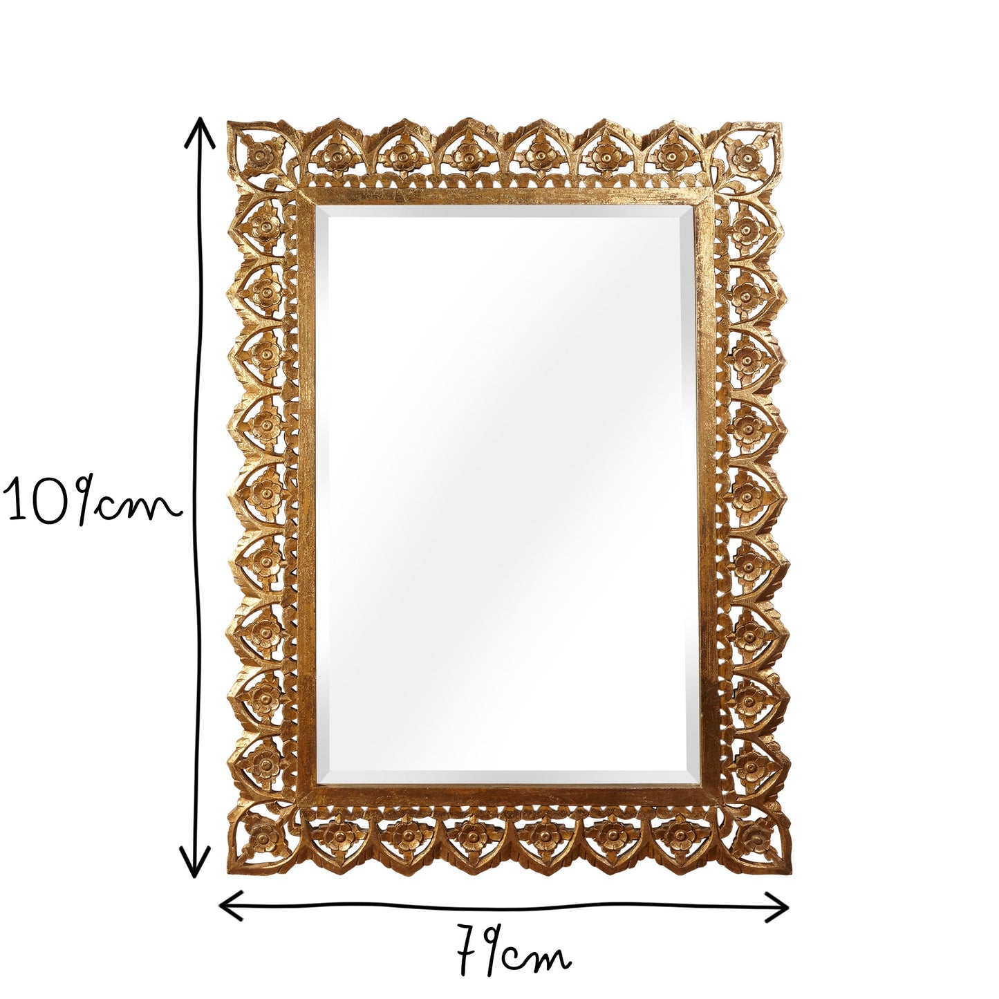 Vulpo bevelled mirror in antiqued gold