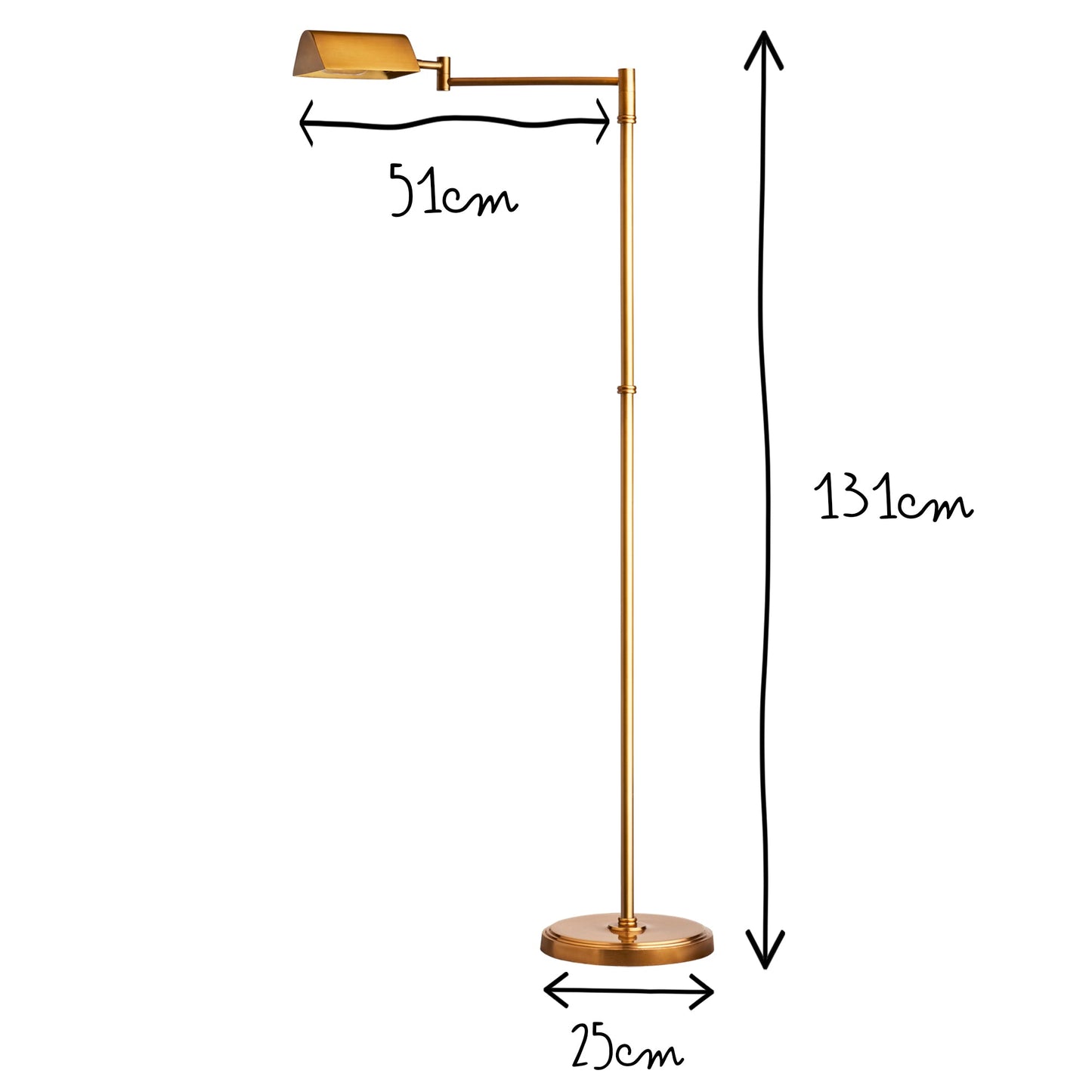 Aesop standing lamp in antiqued brass