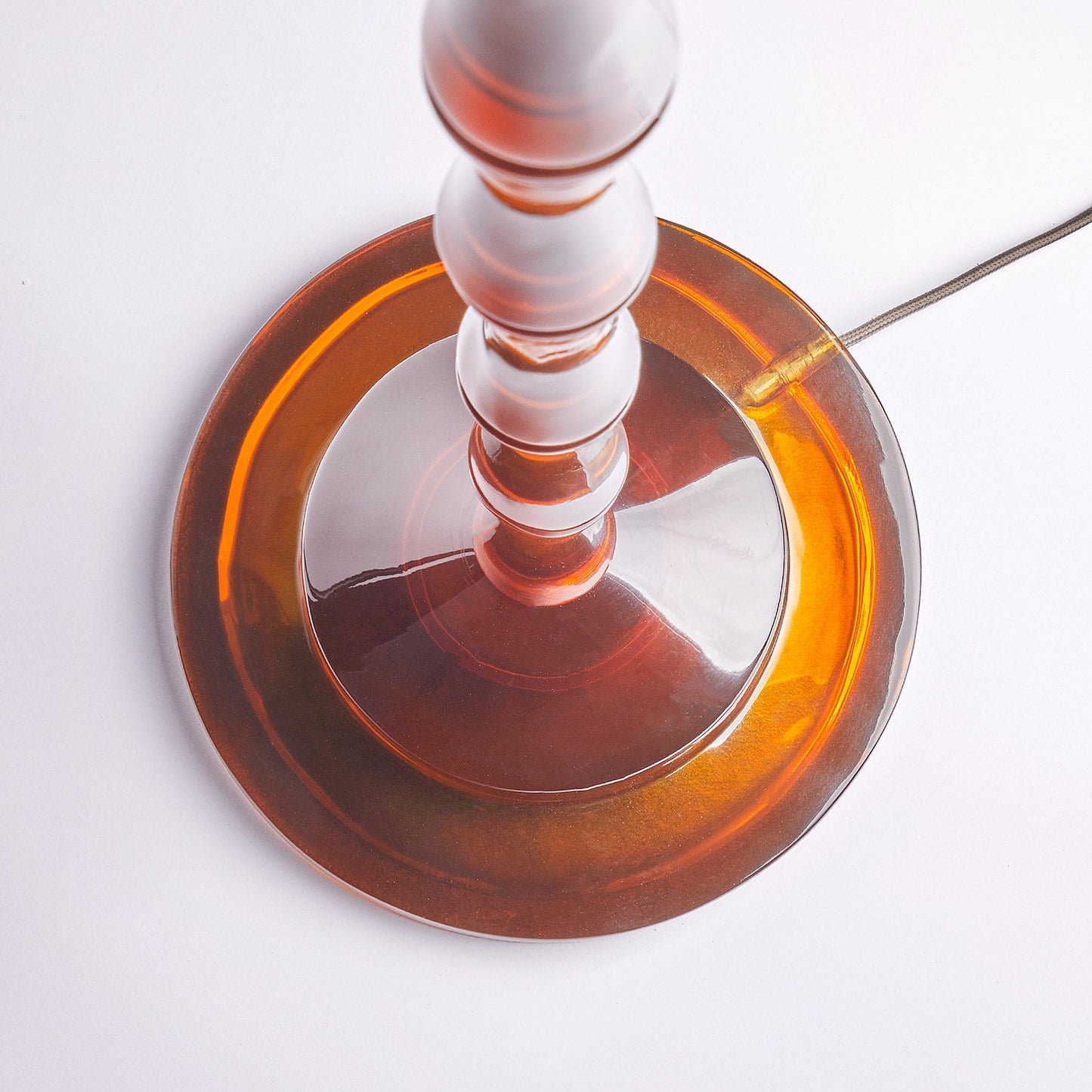 Bamboo floor lamp in amber polished resin