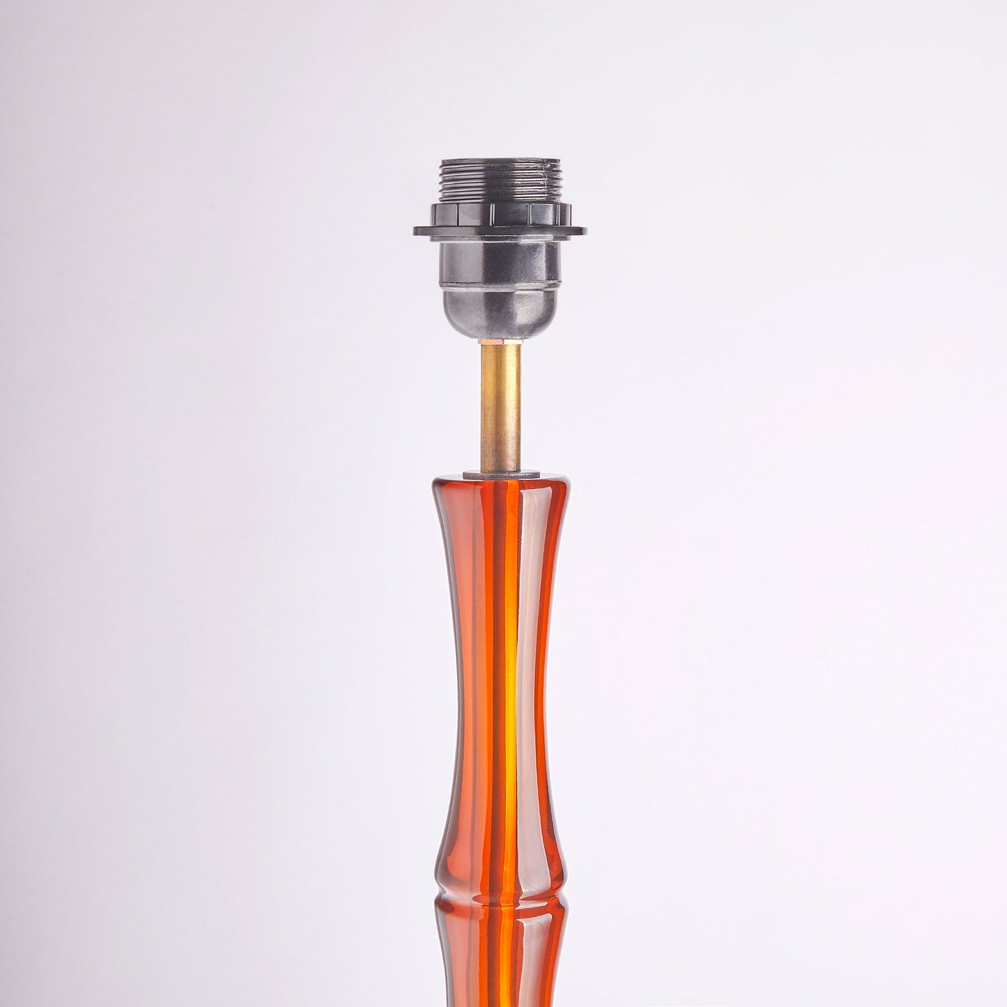 Bamboo floor lamp in amber polished resin