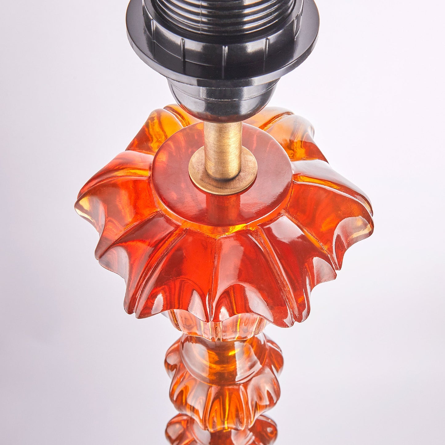 Coronet floor lamp in amber polished resin