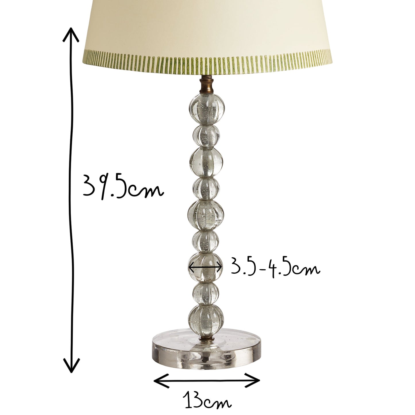 Bonbon table lamp in clear glass