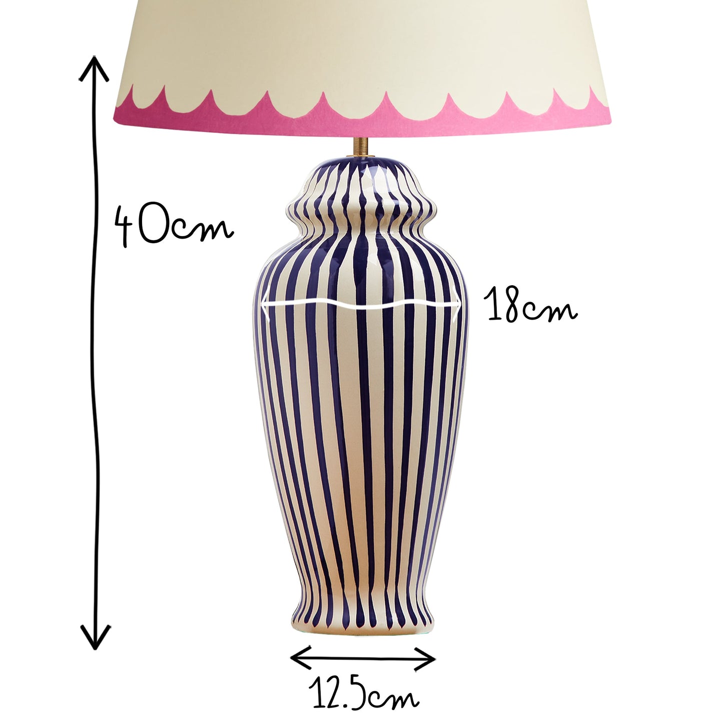 Regular Lottie table lamp in a cobalt blue and stone glaze
