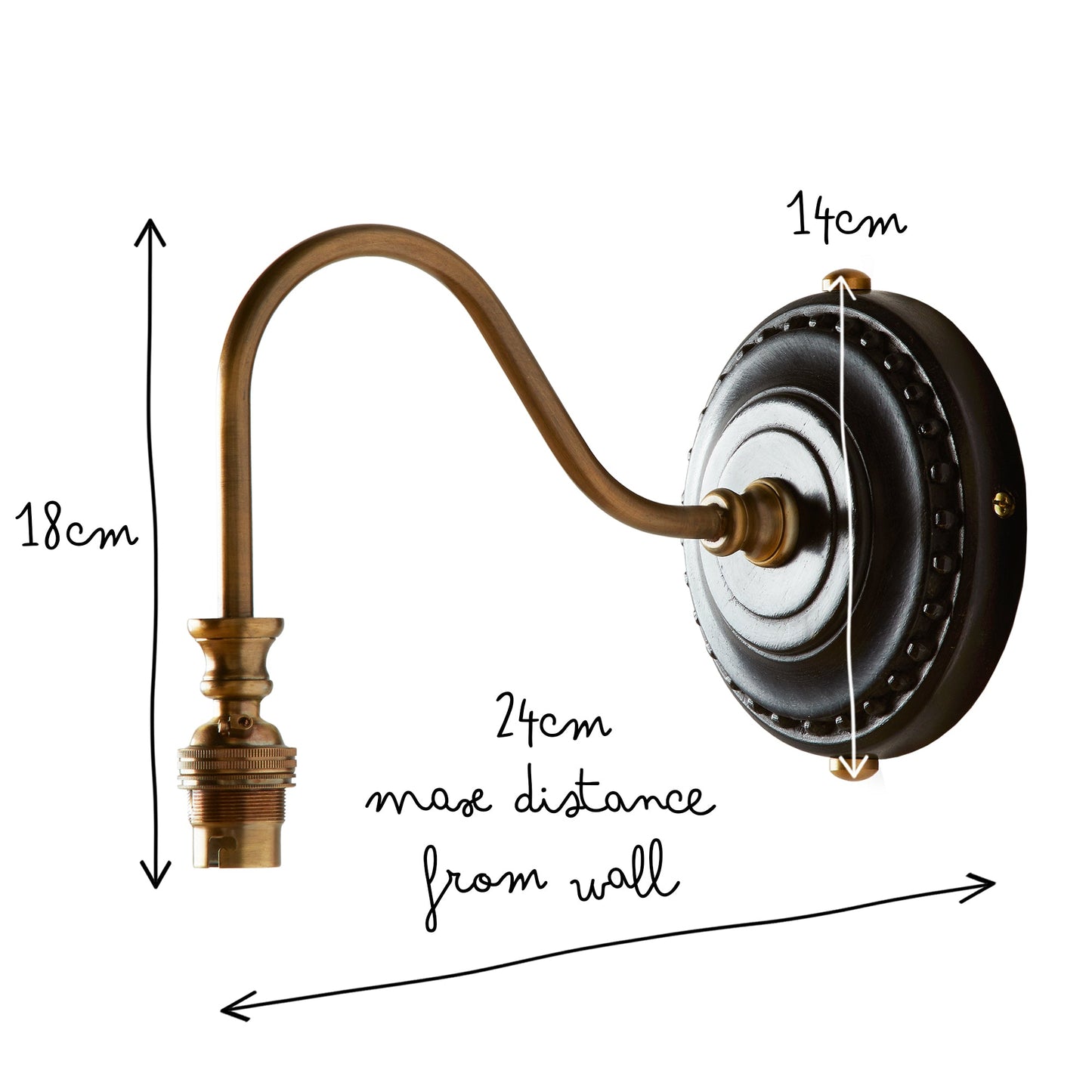Drake wall fitting in wood and brass