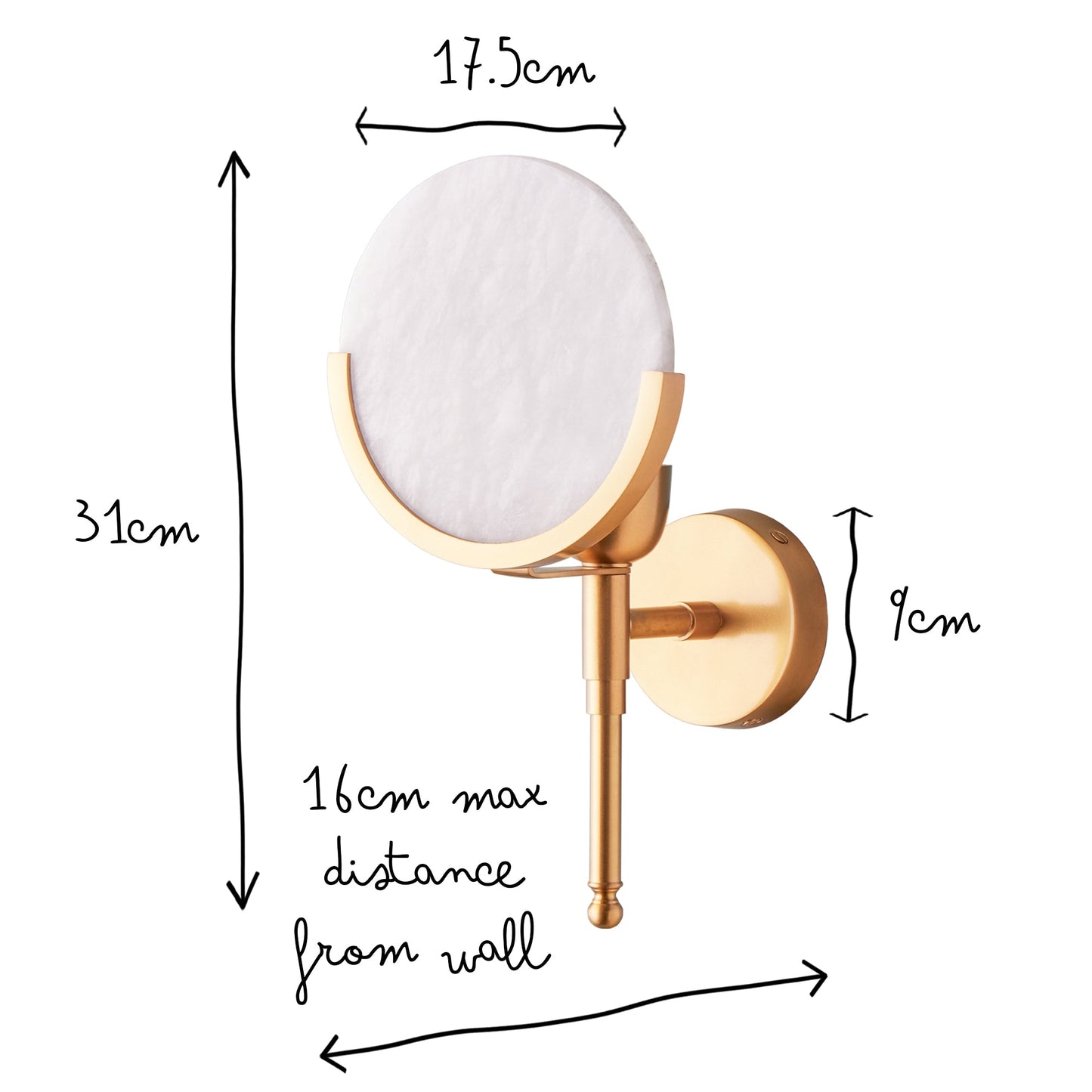 Firefly wall light in antique brass with an alabaster globe