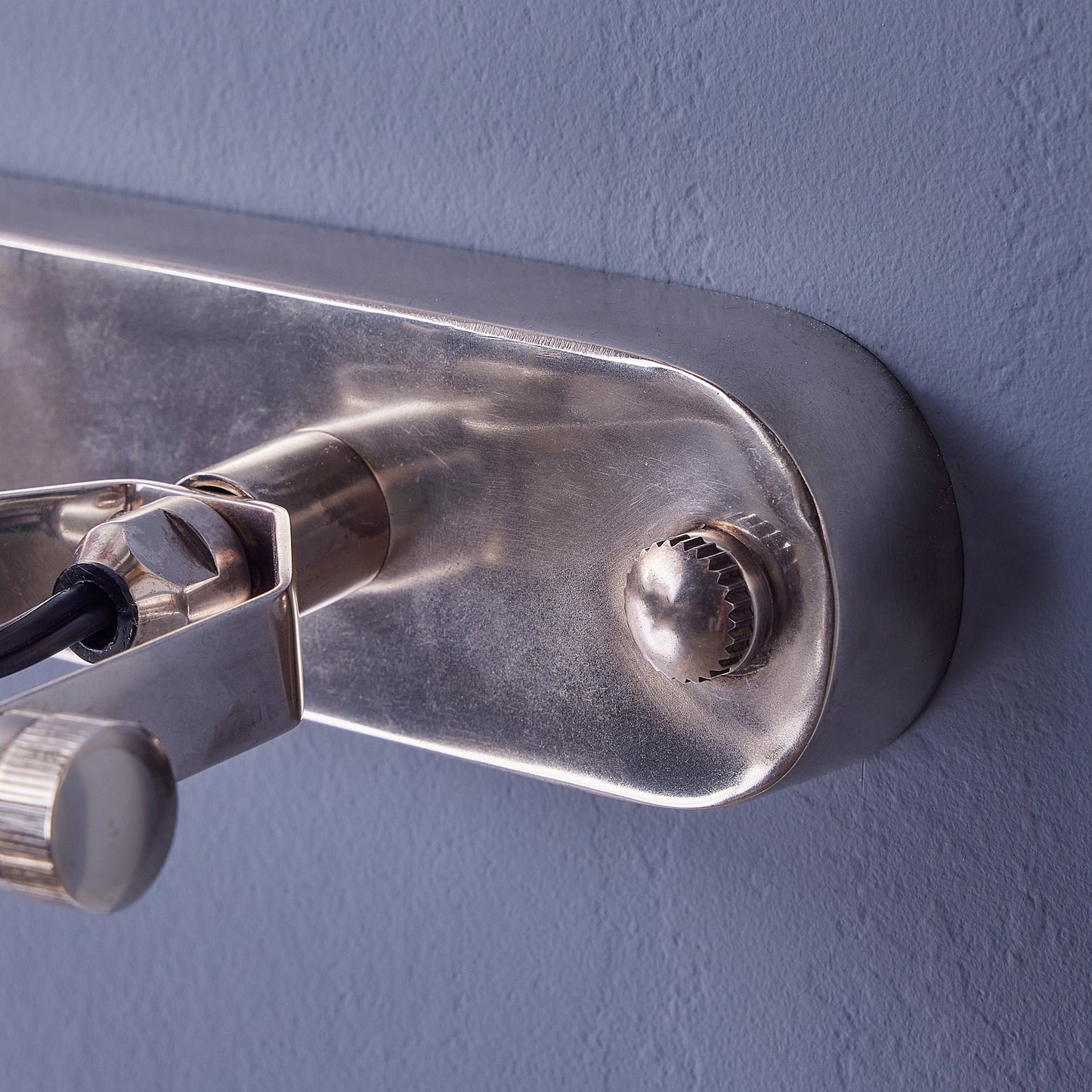 Large and long Humph wall light in antique silver