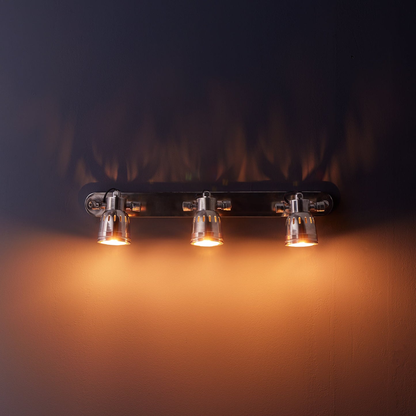 Large and long Humph wall light in antique silver