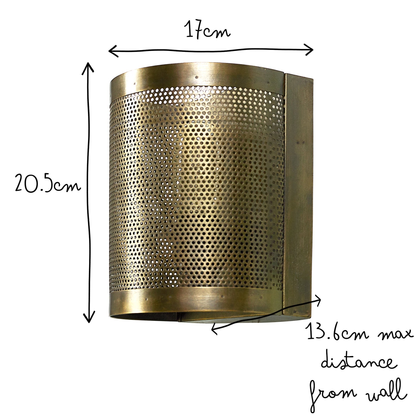 Scoville wall light in perforated brass