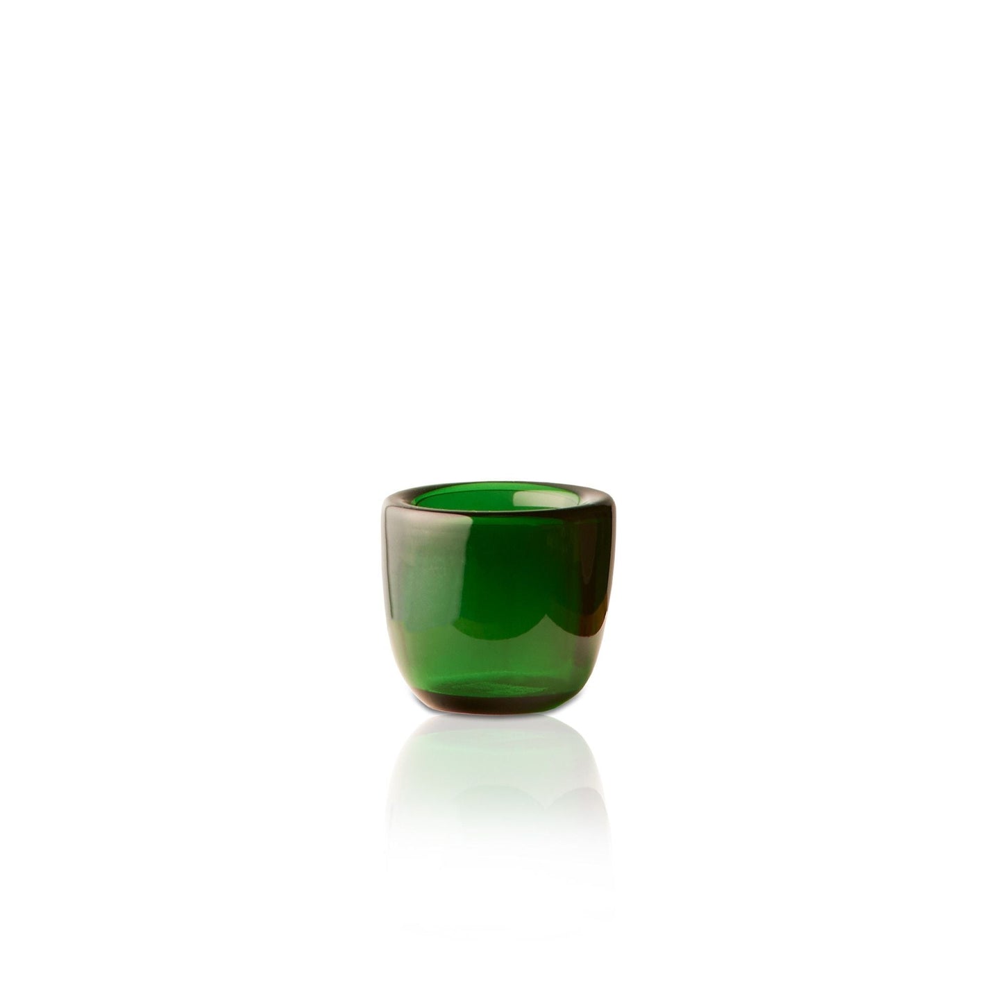 Burly tealight holder in emerald glass