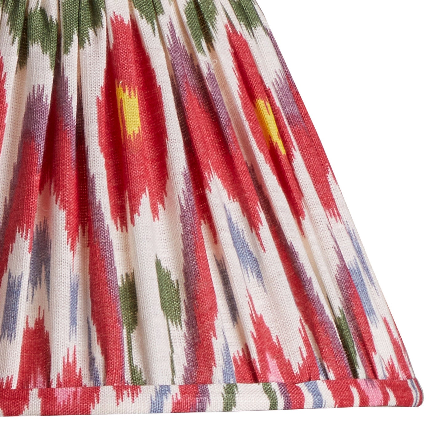 20cm empire gathered lampshade in heraldic printed linen ikat