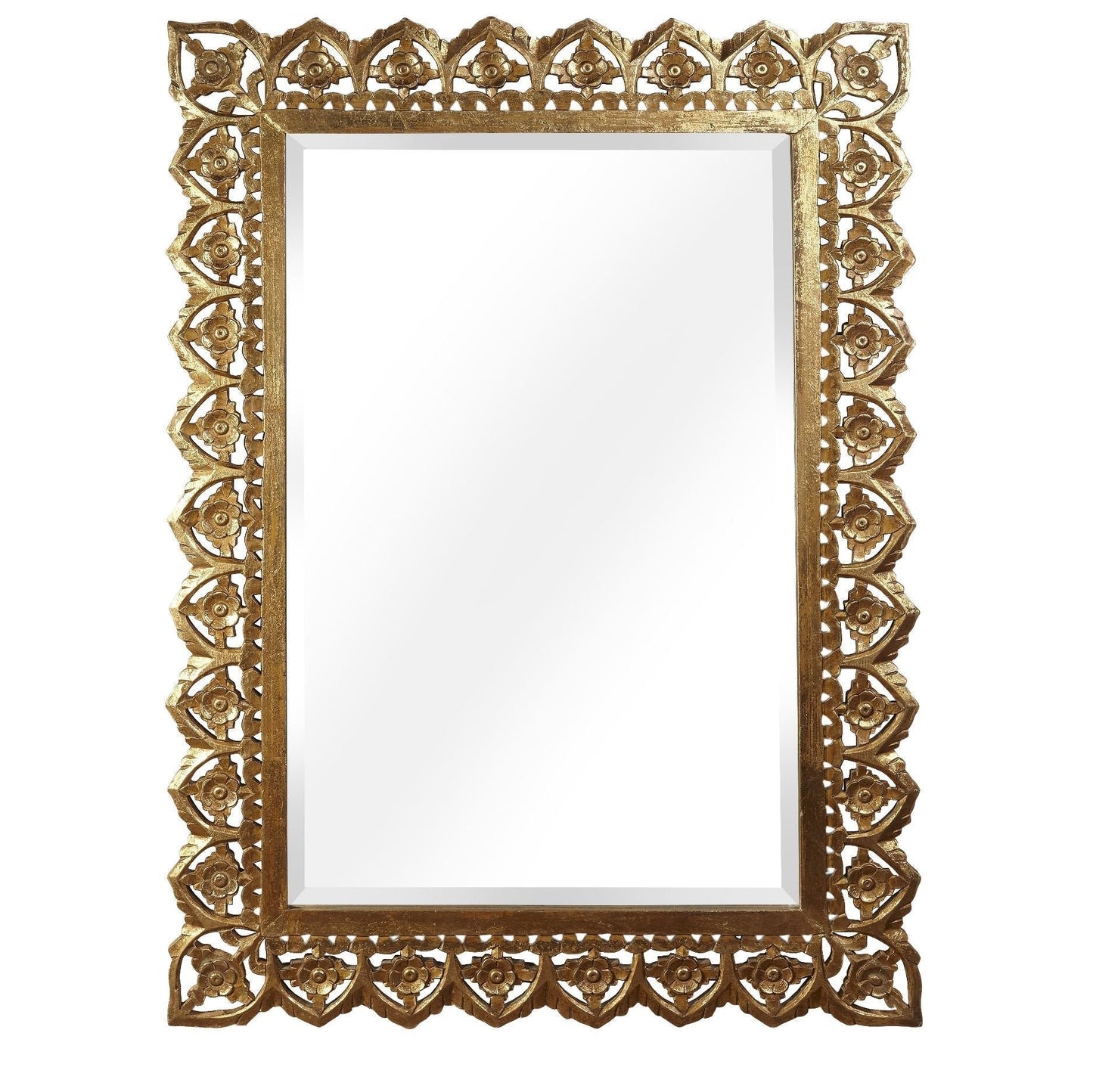 Vulpo bevelled mirror in antiqued gold