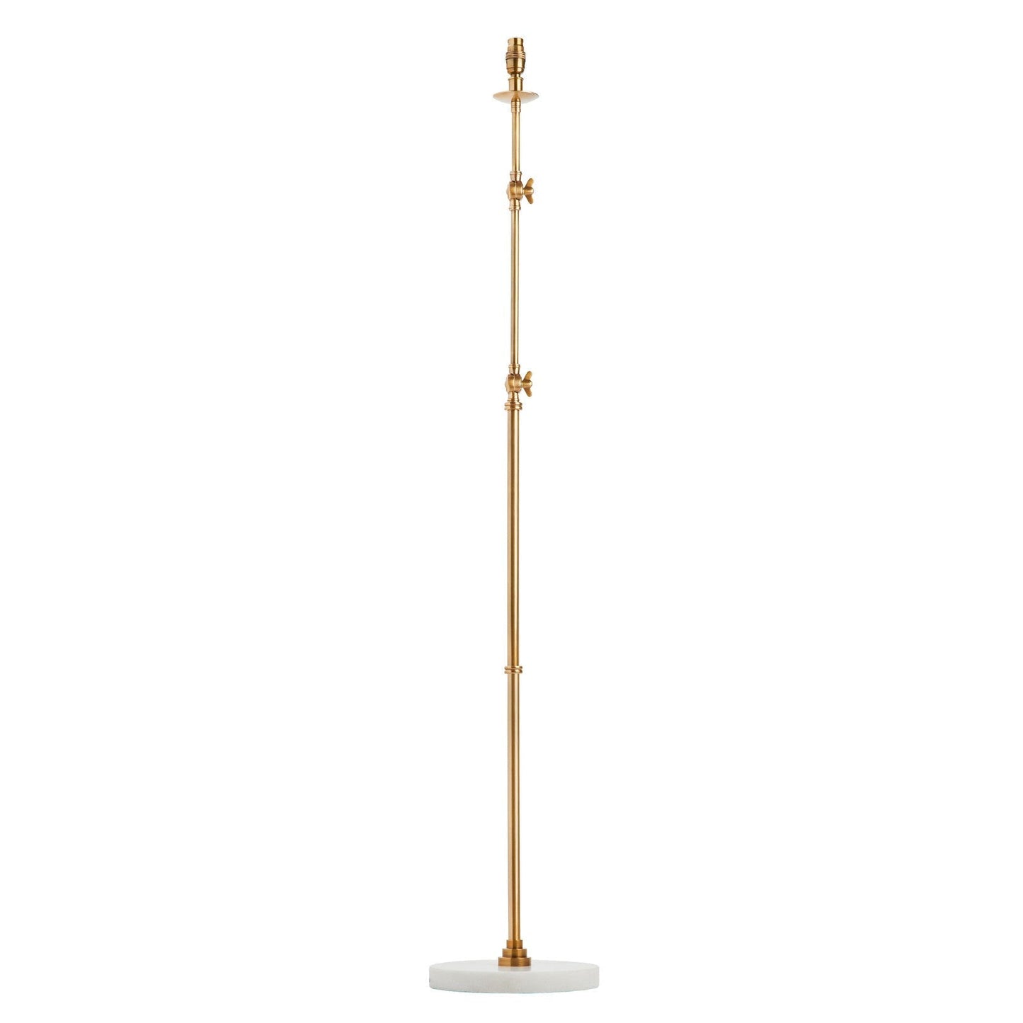Cranling articulated standing lamp in brass with a white marble base