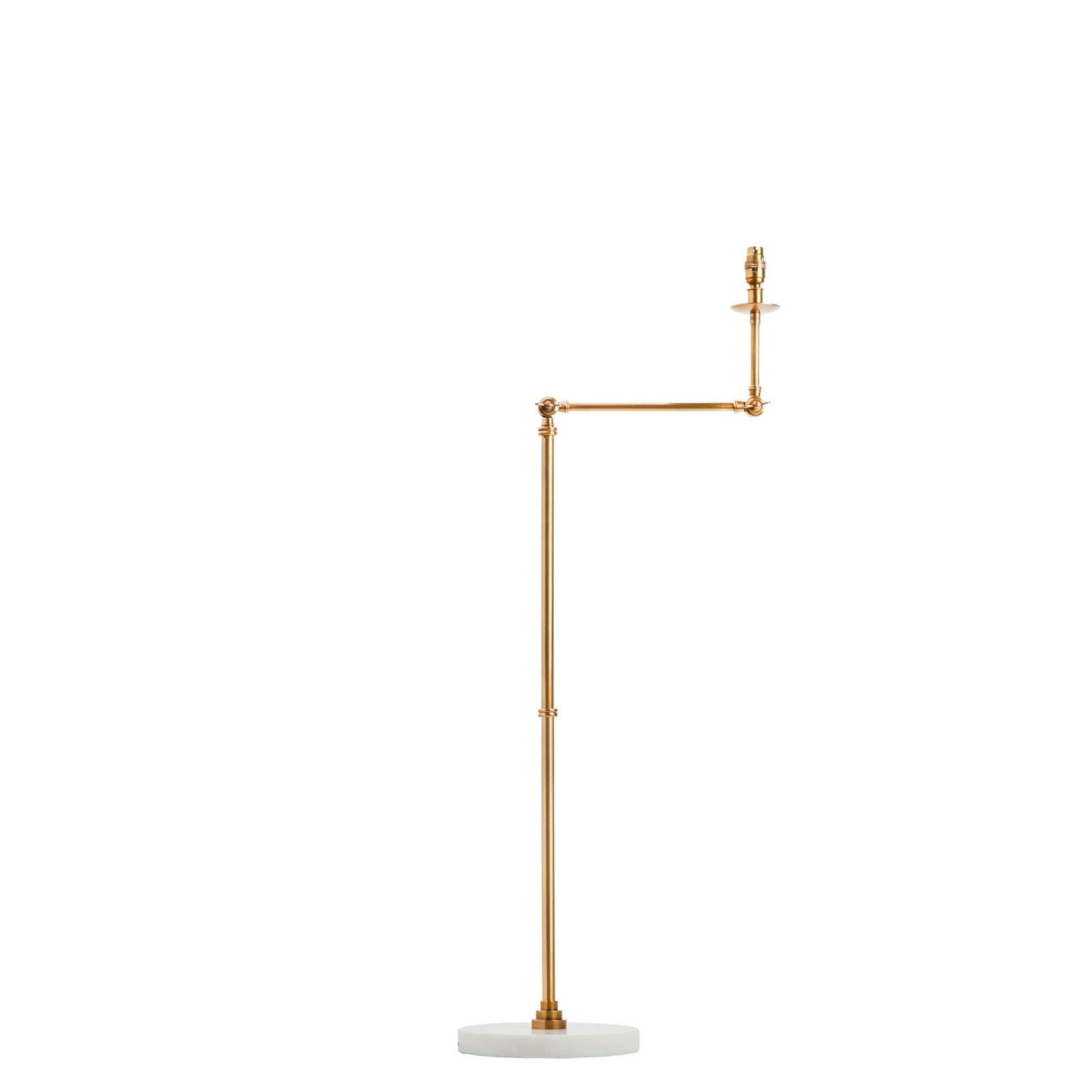 Cranling articulated standing lamp in brass with a white marble base