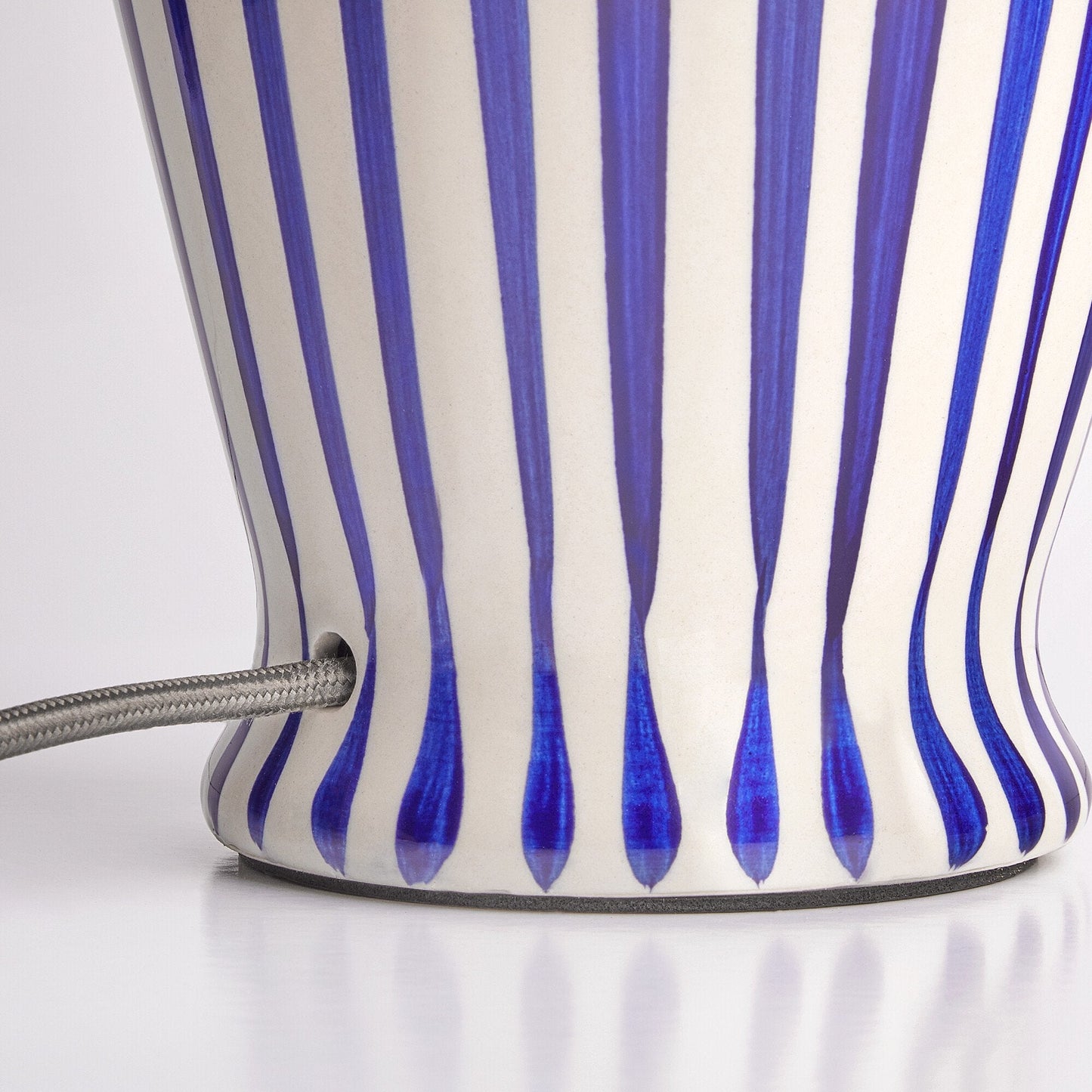 Regular Lottie table lamp in a cobalt blue and stone glaze