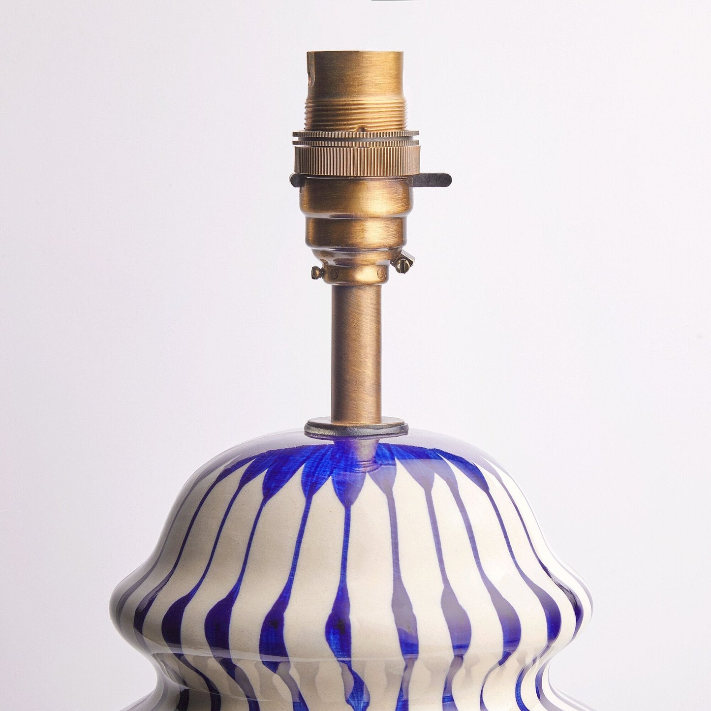 Regular Lottie table lamp in a cobalt blue and stone glaze