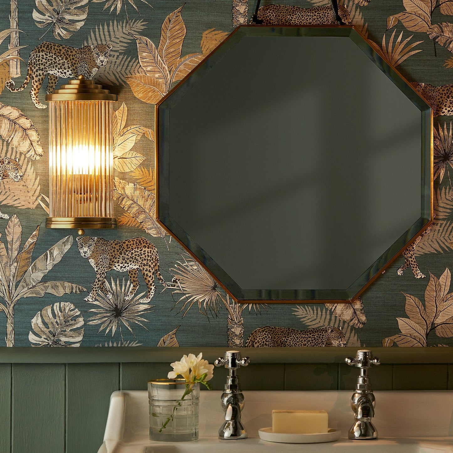 Octagonal bevelled Luxor mirror