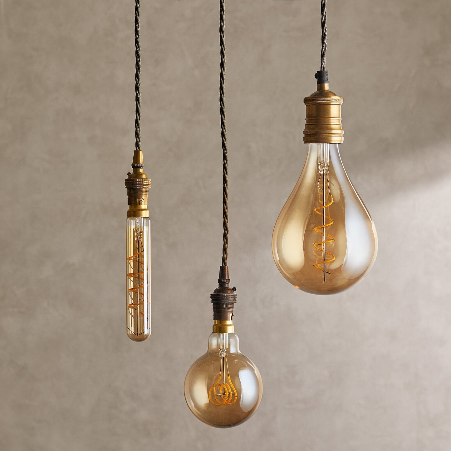 Giant 4 watt LED curled filament bulb with amber coating and E27 fitting