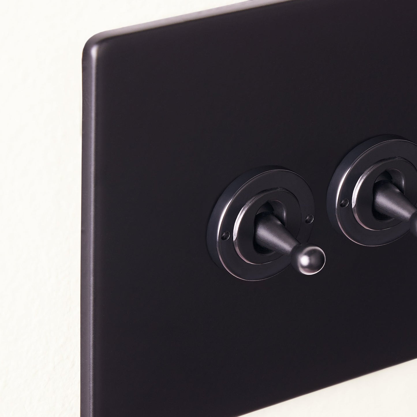 Two gang 2 way Florence toggle switch in black