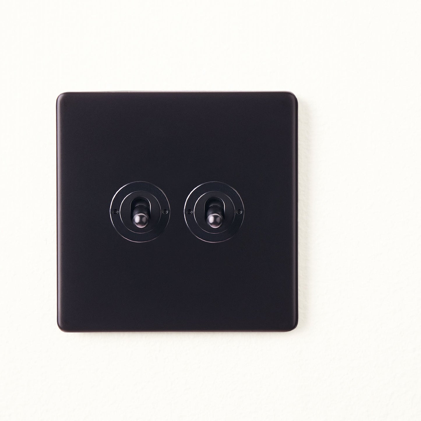 Two gang 2 way Florence toggle switch in black