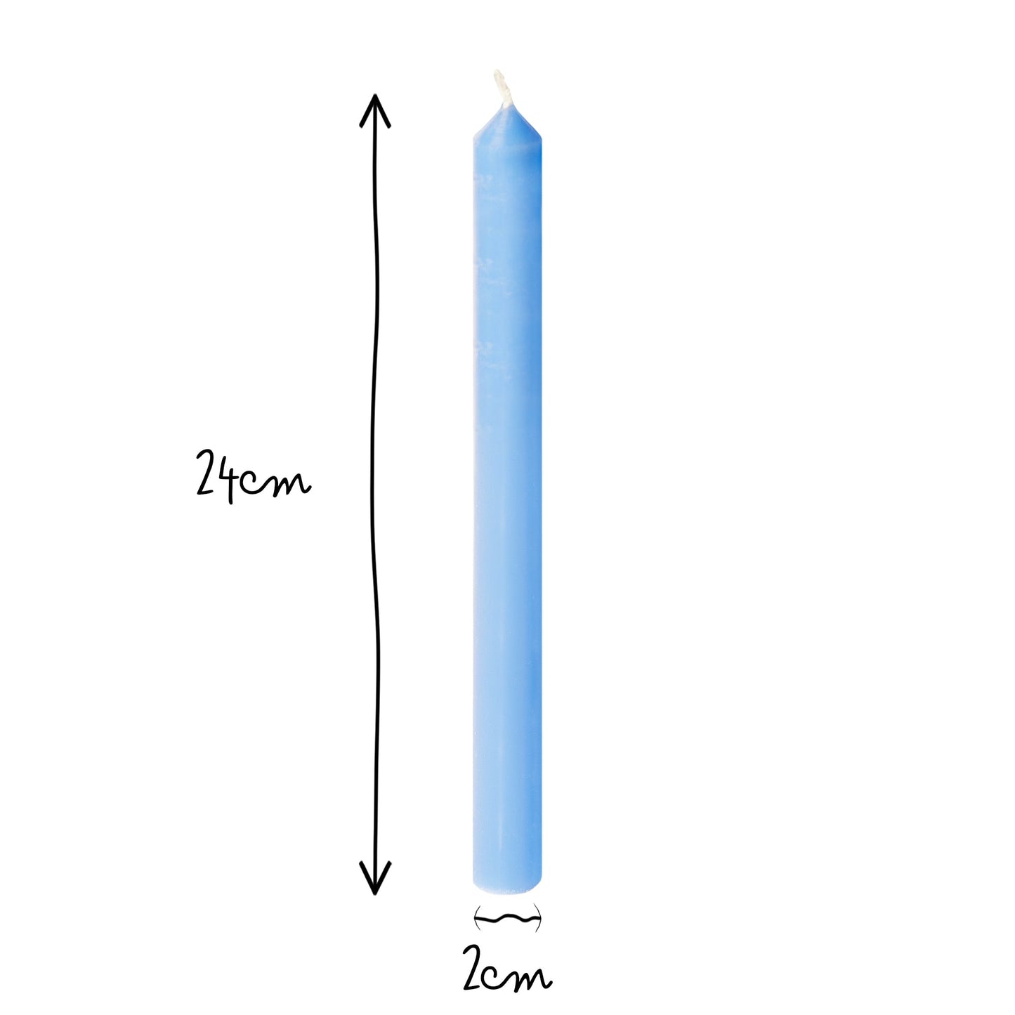 Dusky dinner candle in french blue - pack of 6