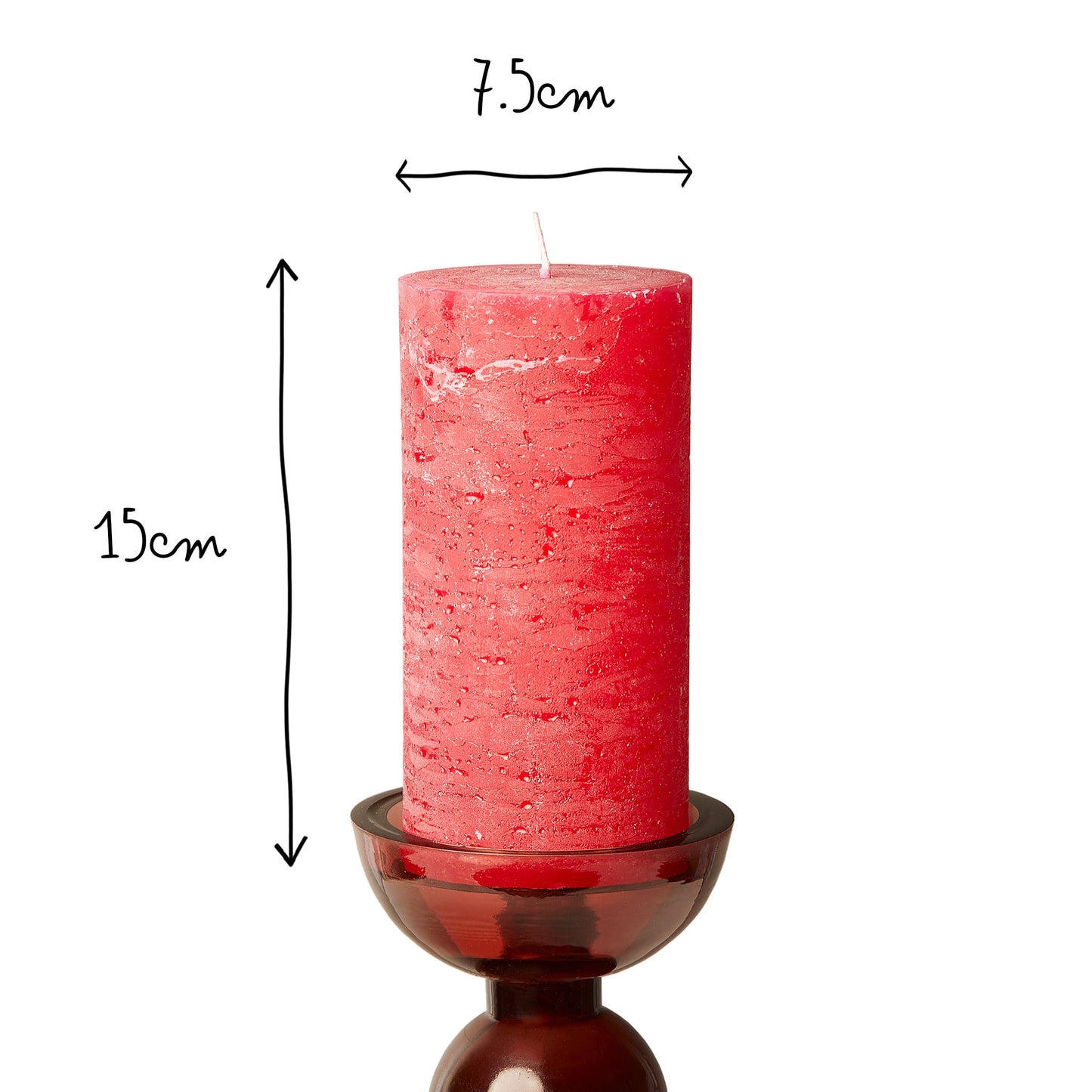 Regular Ferris pillar candle in warm red