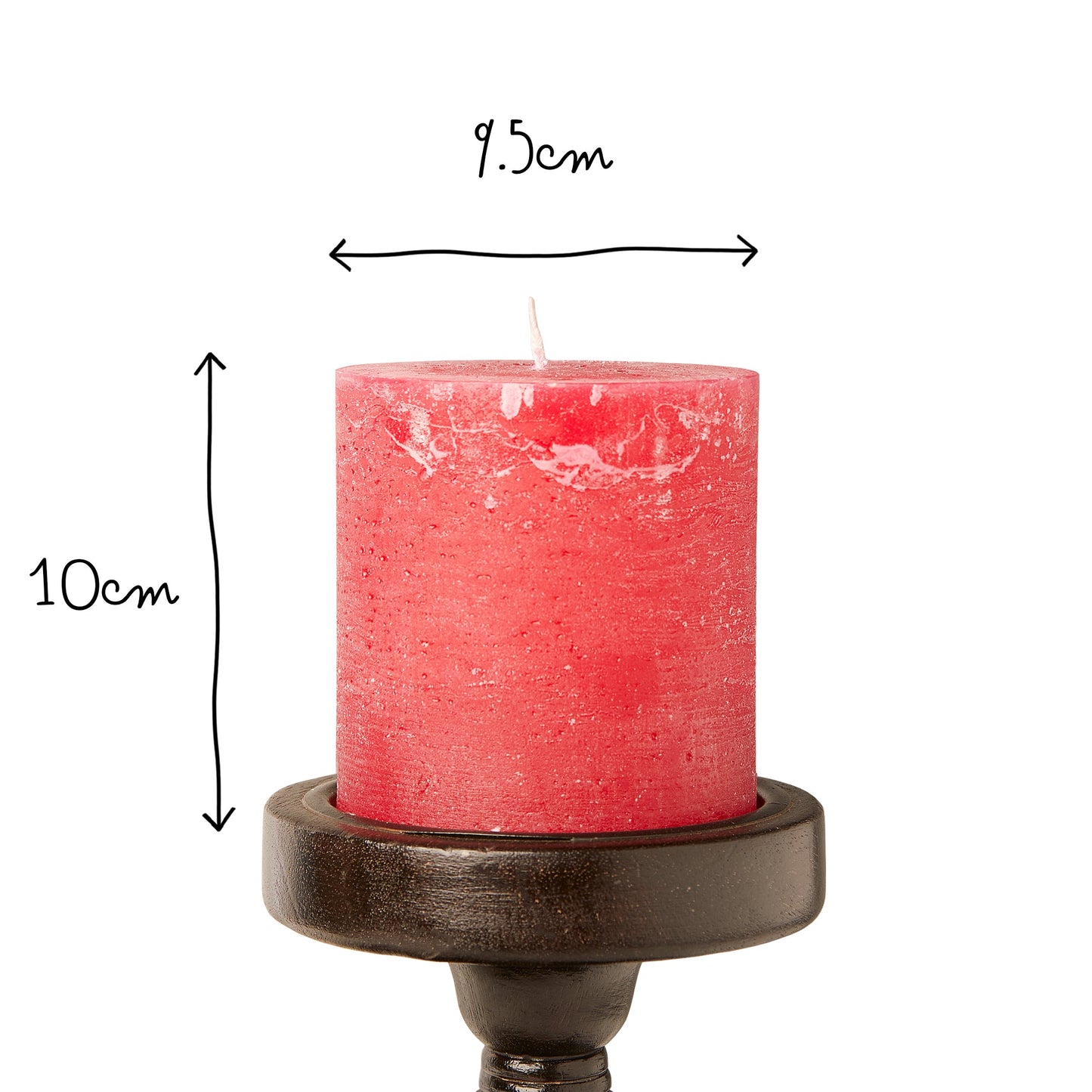 Larger Ferris pillar candle in warm red