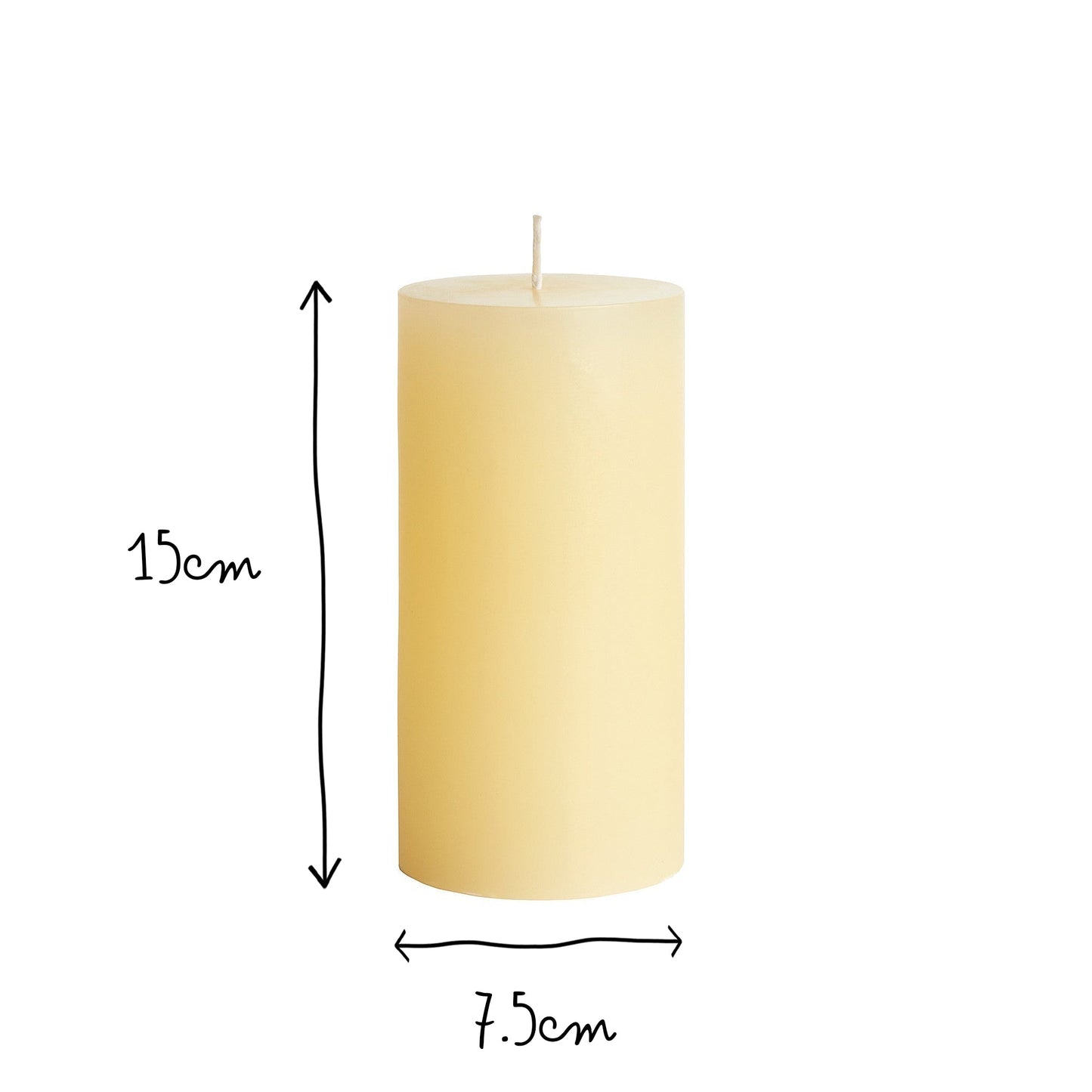 Regular Stormy Pillar Candle in Ivory