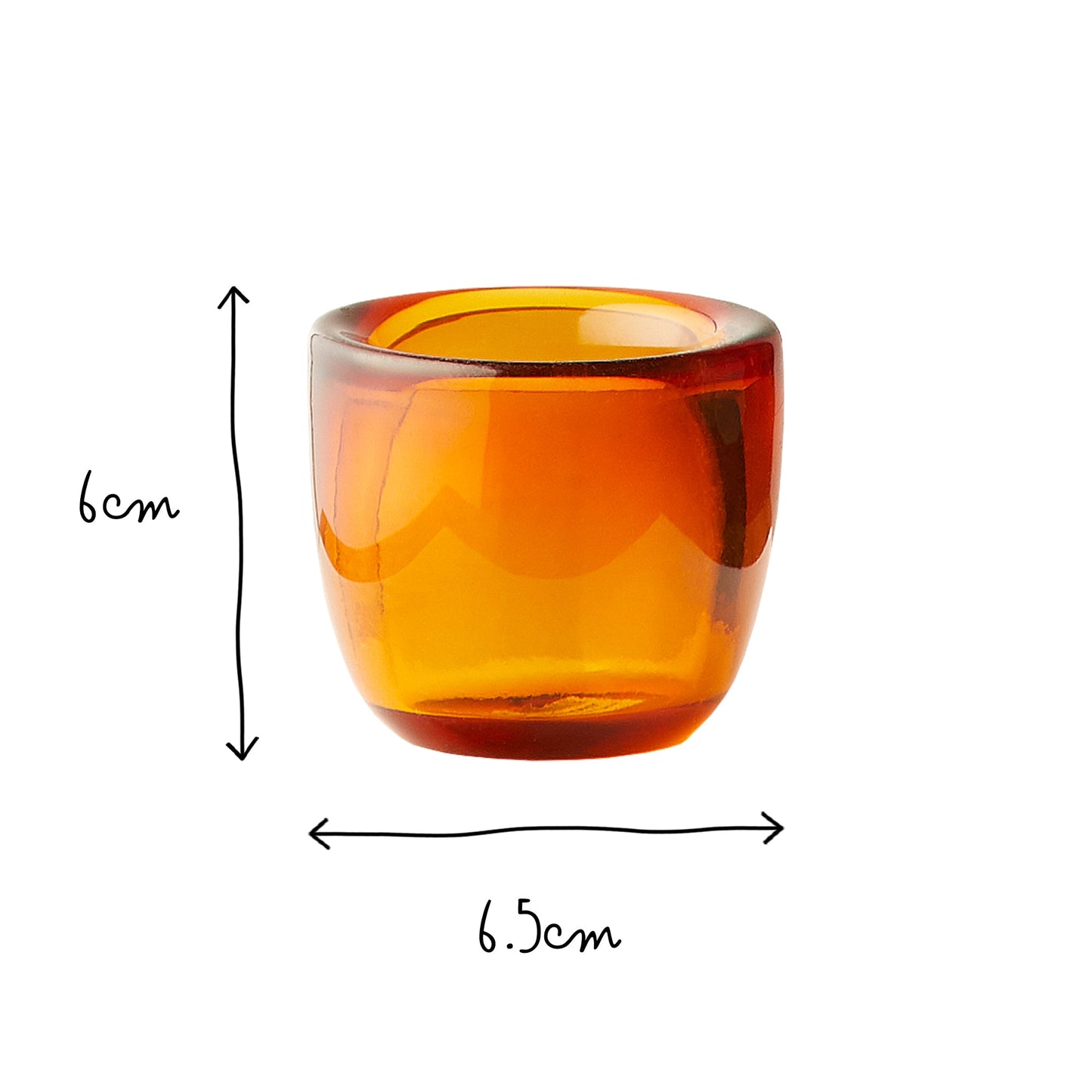 Burly tealight holder in amber glass