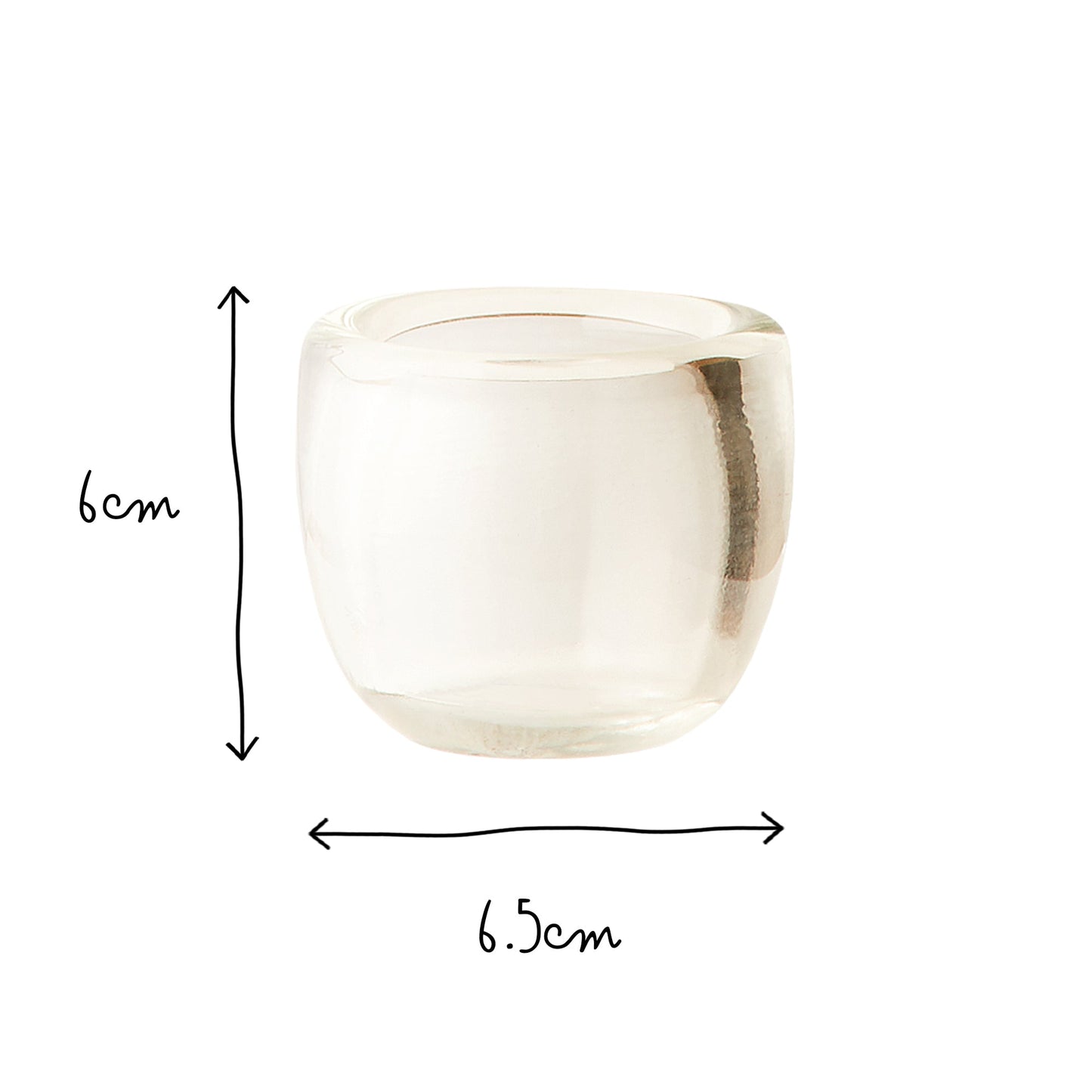 Burly tealight holder in clear glass