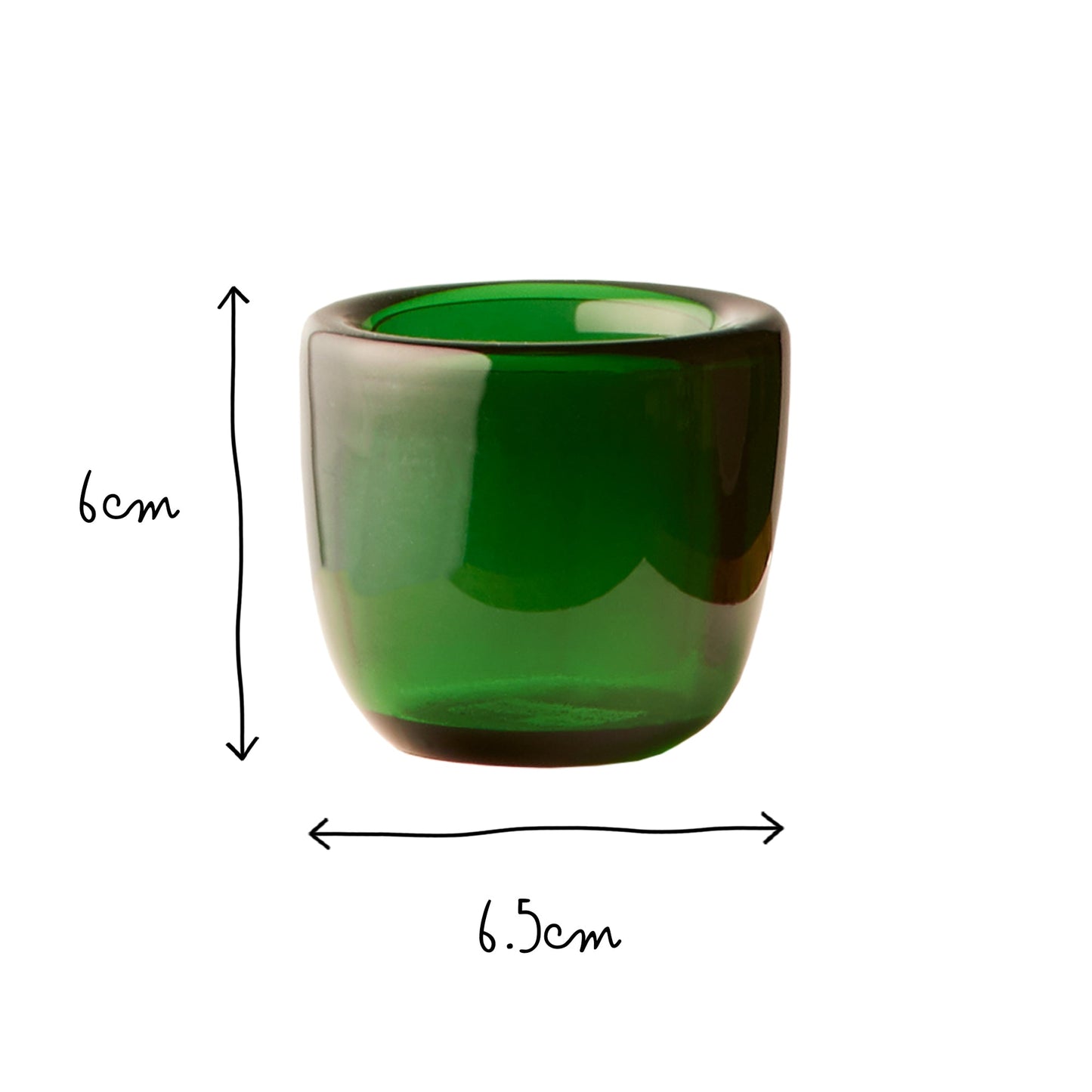 Burly tealight holder in emerald glass