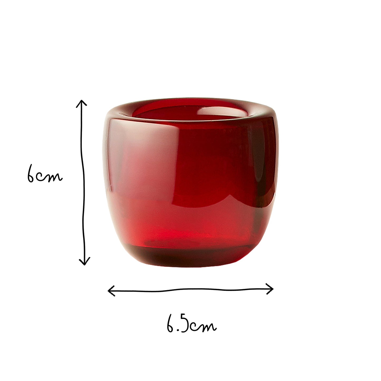 Burly tealight holder in ruby glass
