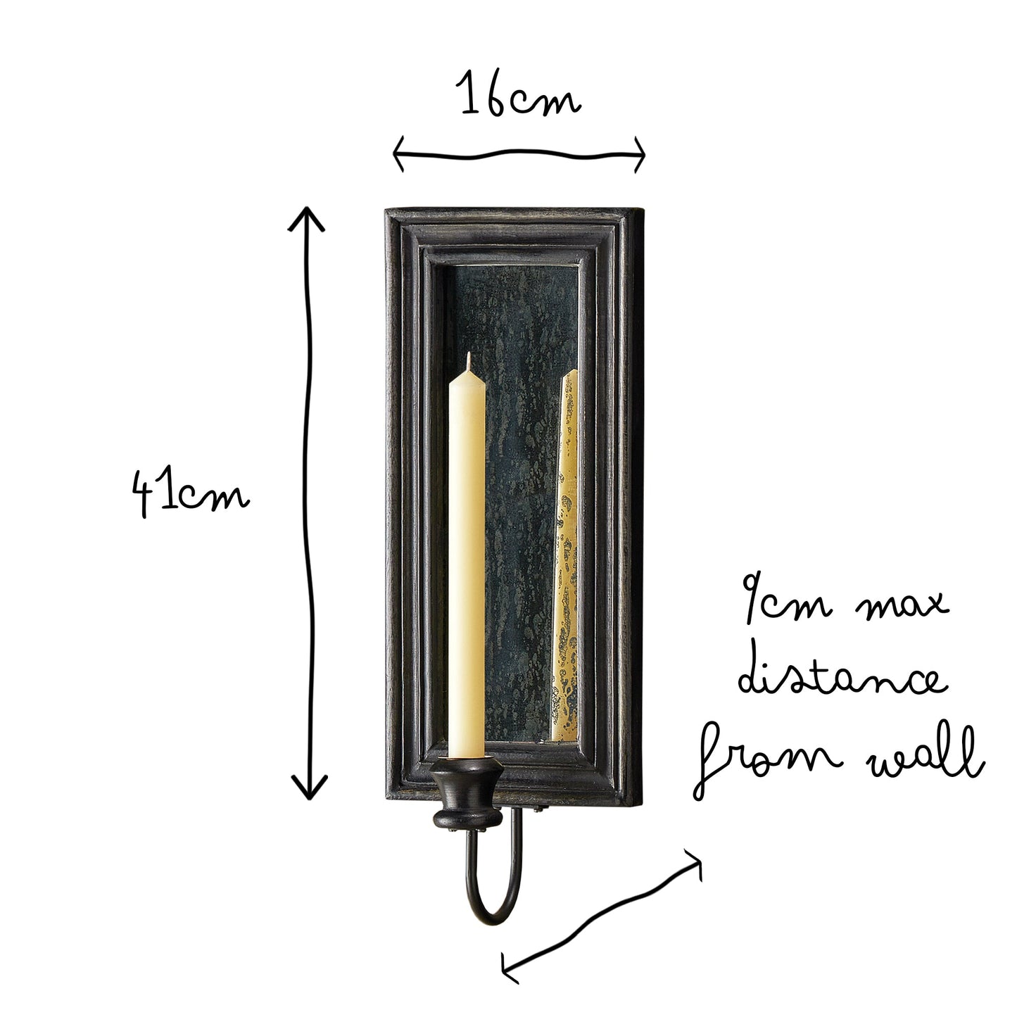Degas wall mounted candle holder in ebony