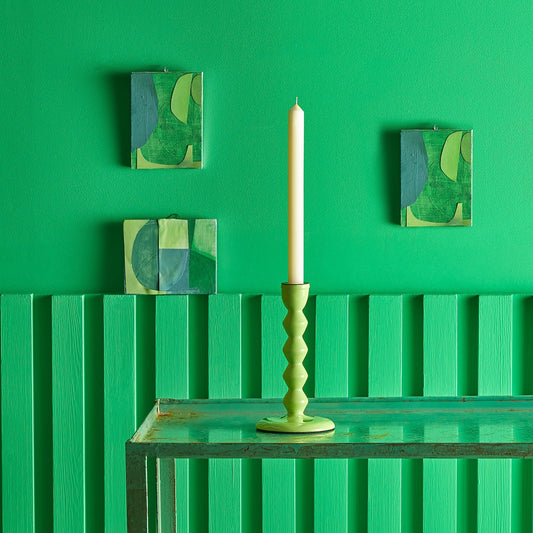 Smaller Mildred candlestick in lime