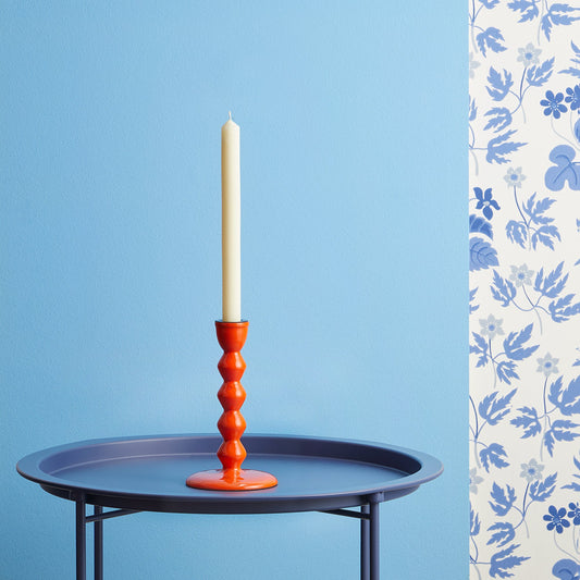 Smaller Mildred candlestick in tangerine