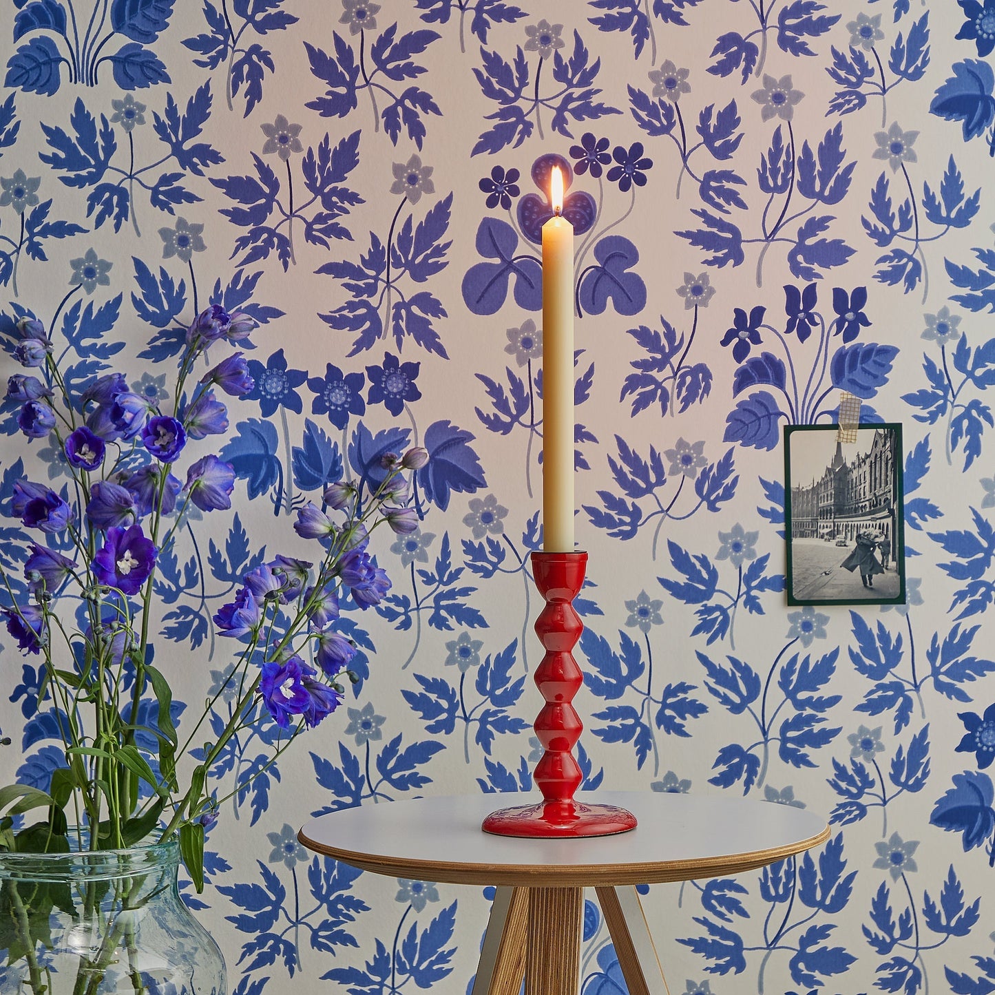 Smaller Mildred candlestick in hot chilli