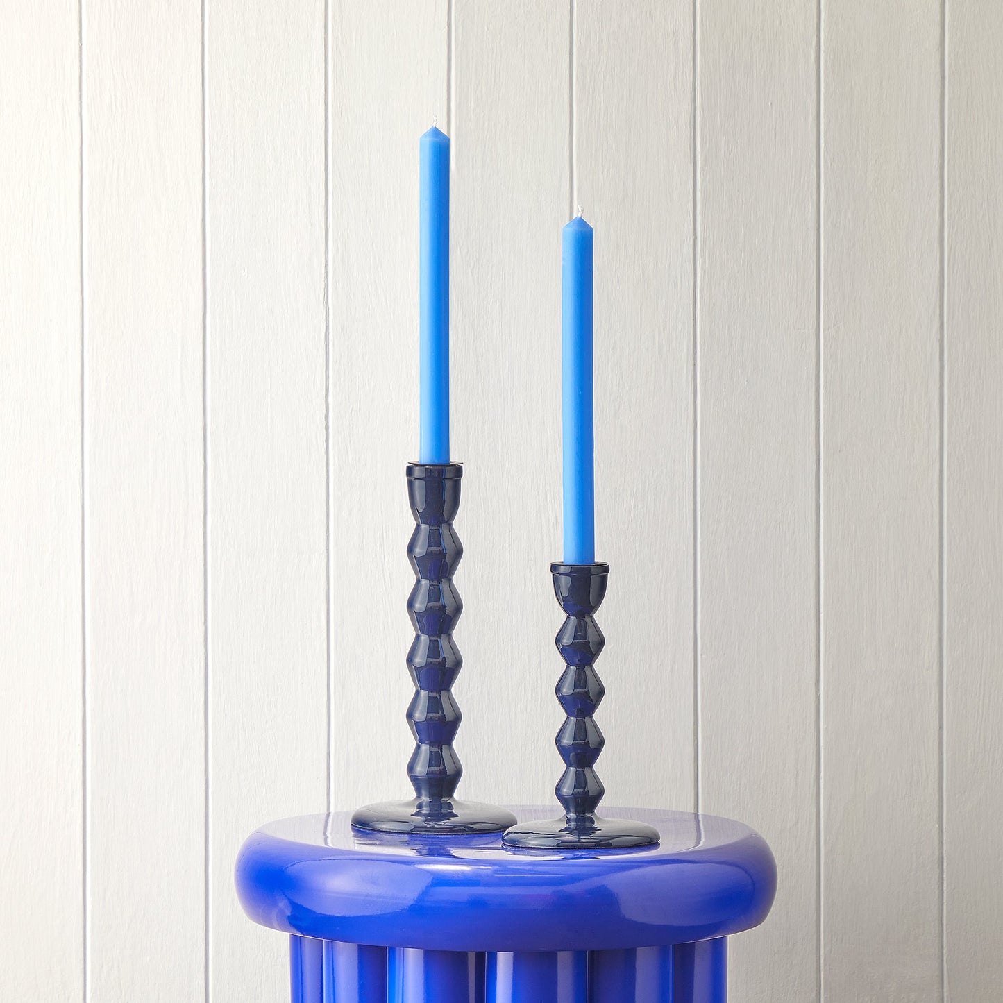 Smaller Mildred candlestick in navy