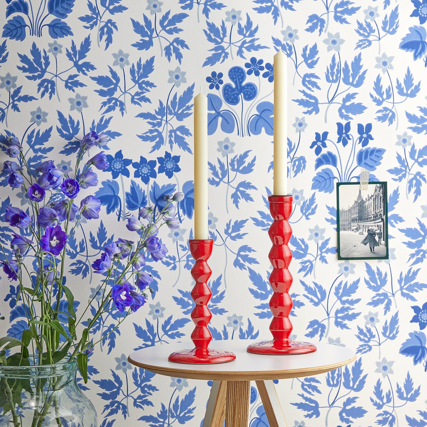 Smaller Mildred candlestick in hot chilli
