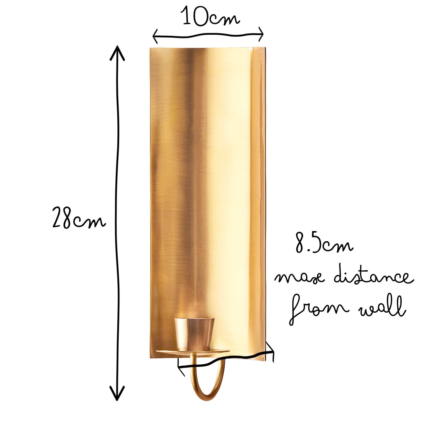 Pitti wall mounted candle holder in antiqued brass