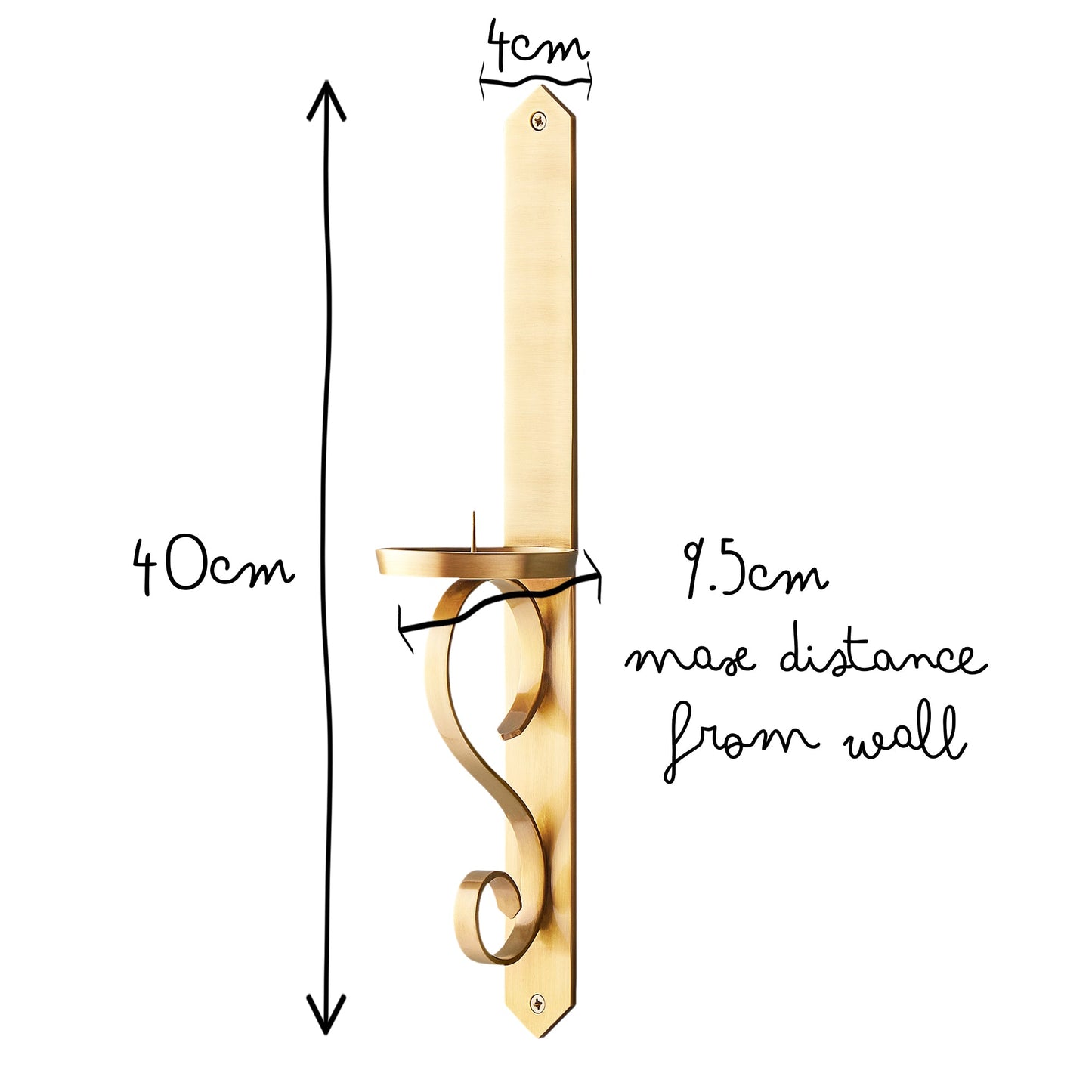 Tivoli wall mounted candle holder in antiqued brass