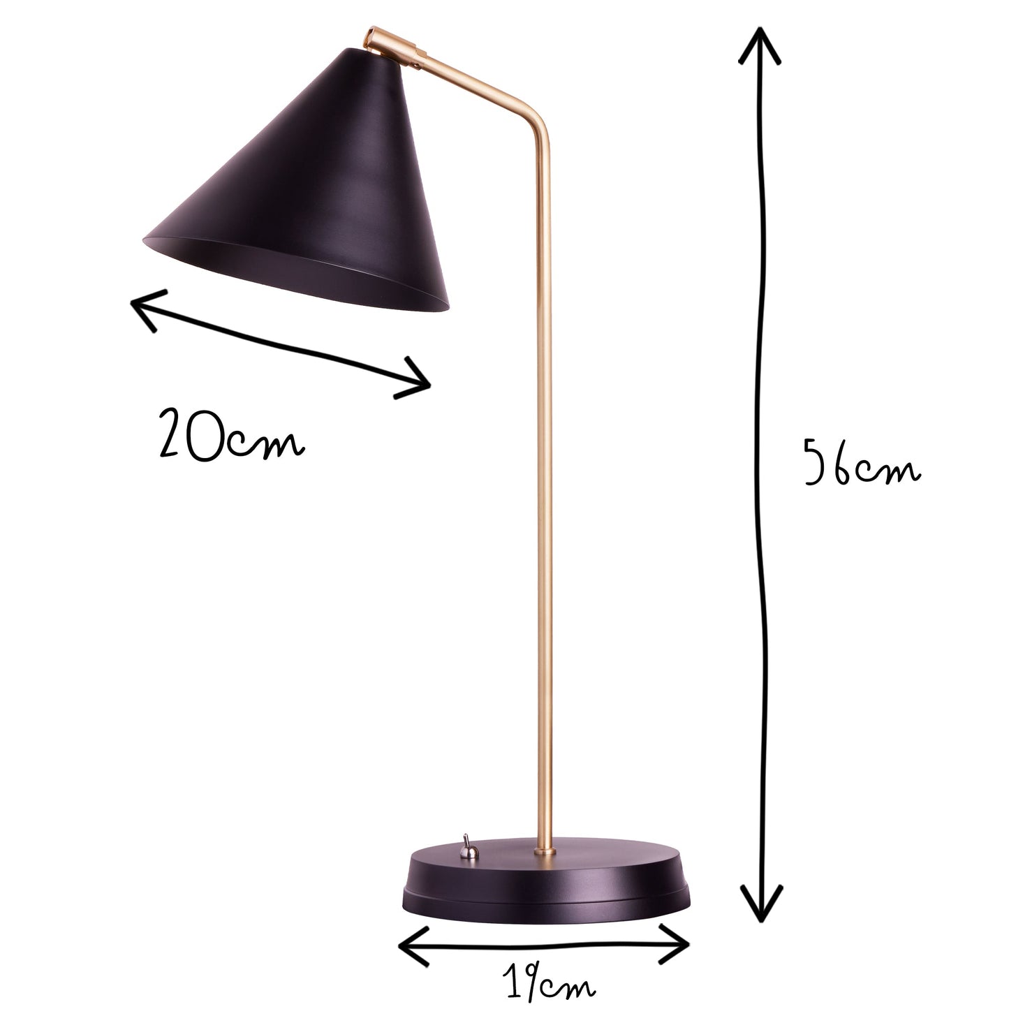 Drax Desk light in brass and a black hood
