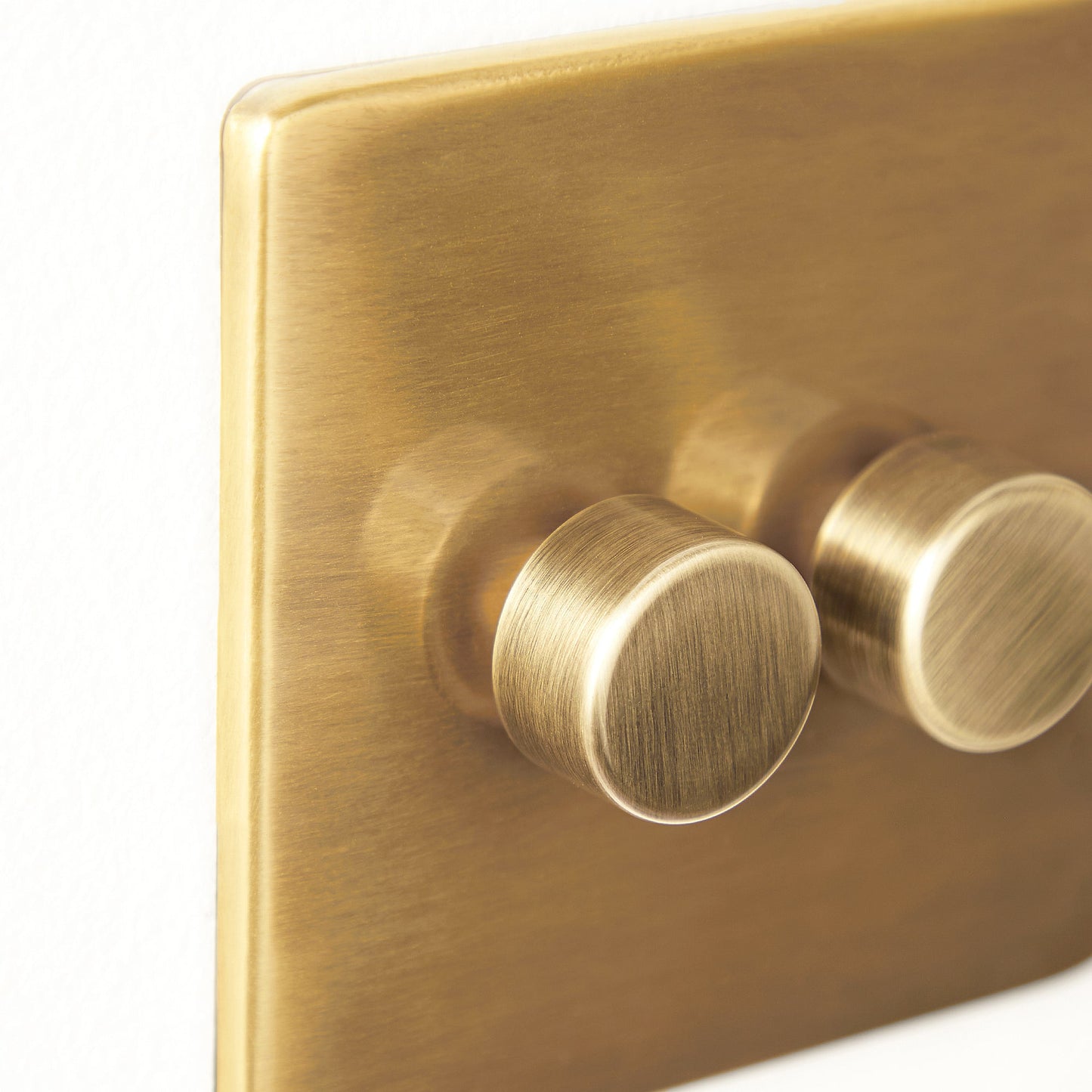 Two gang 2 way Florence dimmer switch in brass