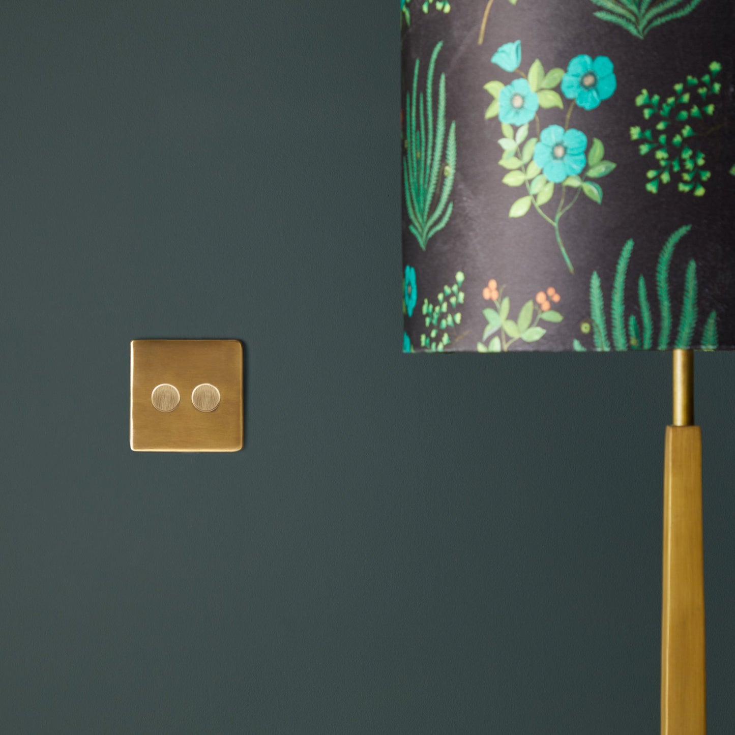 Two gang 2 way Florence dimmer switch in brass